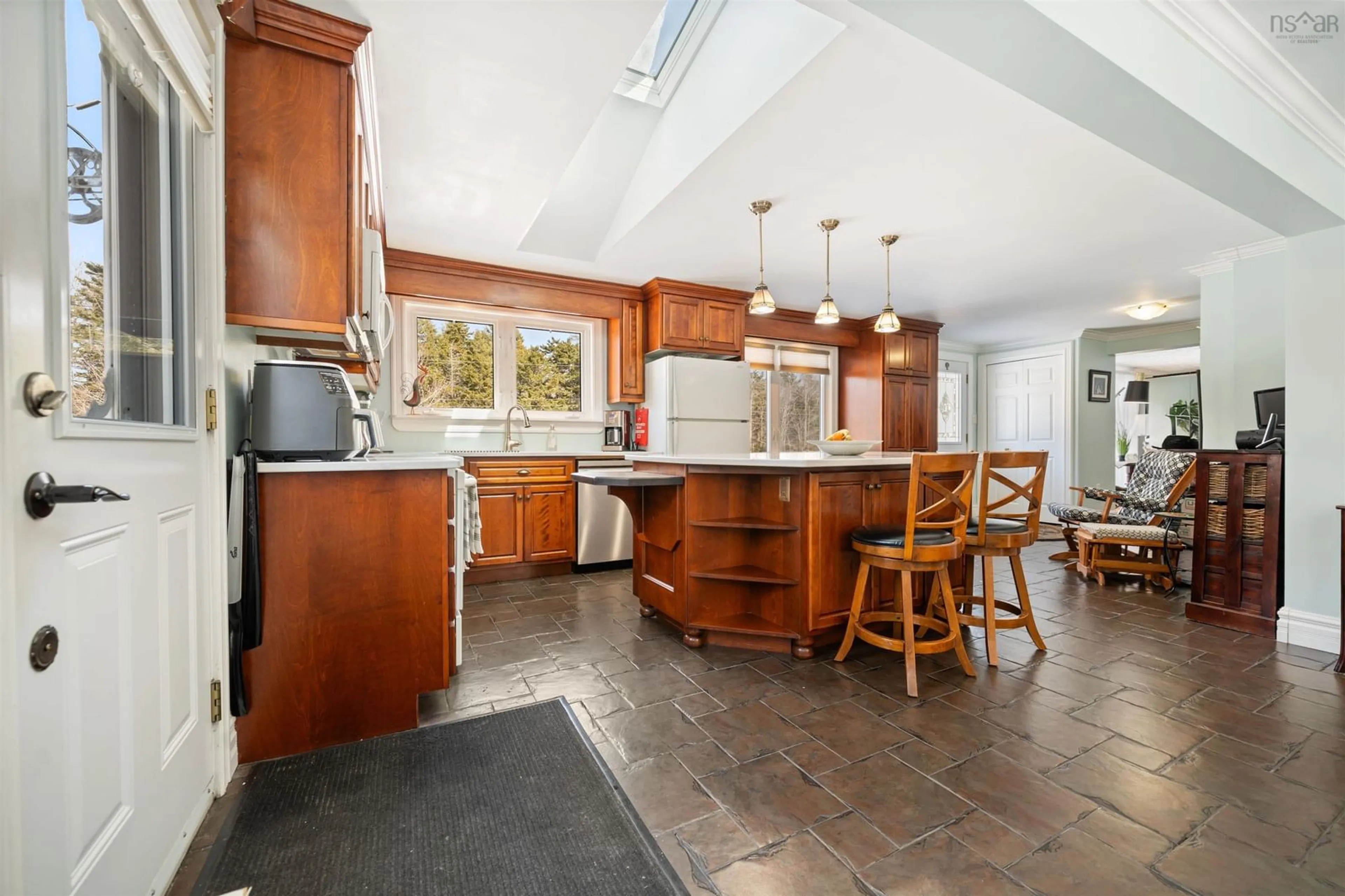 Open concept kitchen, ceramic/tile floor for 9393 Sherbrooke Rd, Greenwood Nova Scotia B0K 1W0
