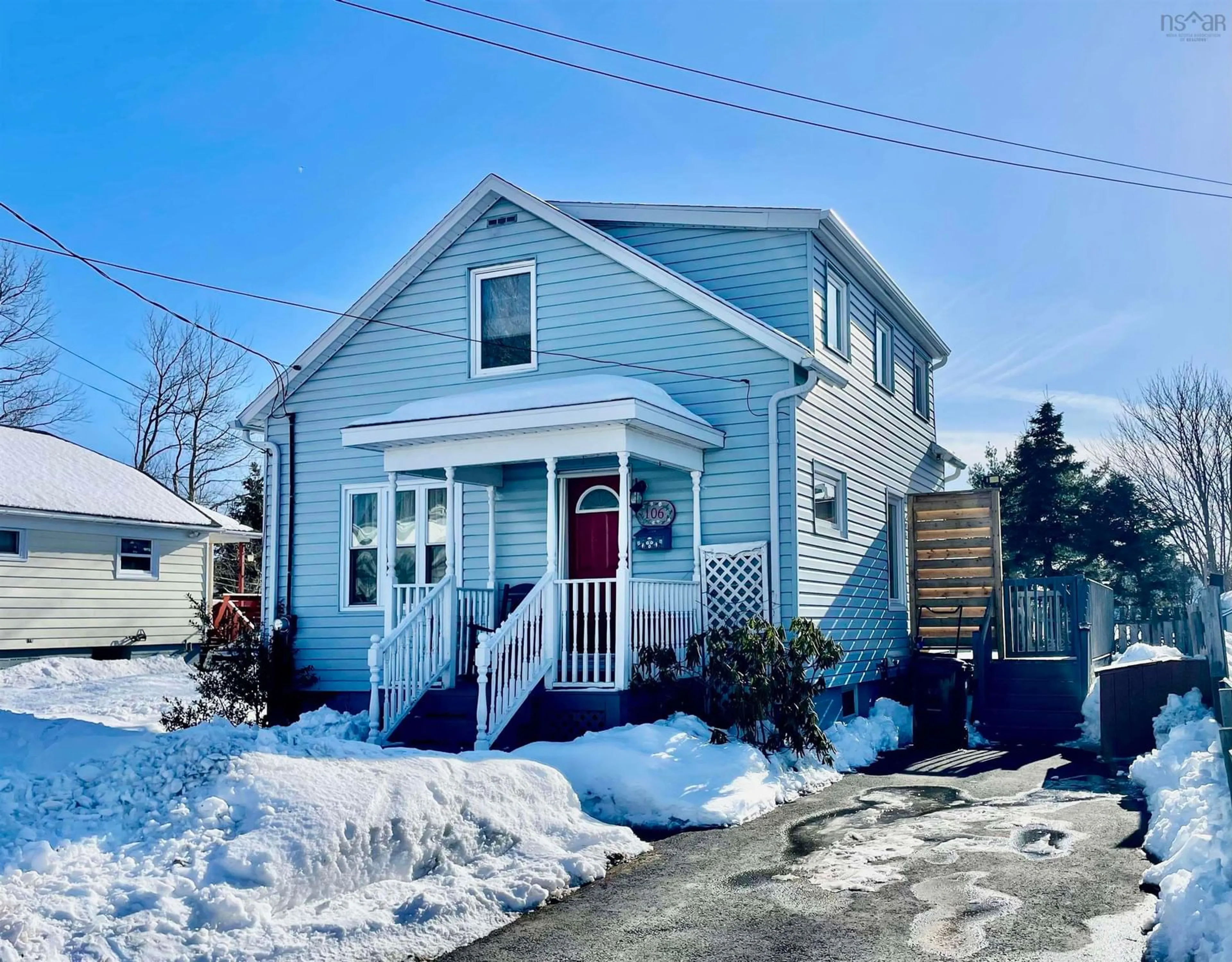 Home with vinyl exterior material, street for 106 Maple Ave, Glace Bay Nova Scotia B1A 2H8