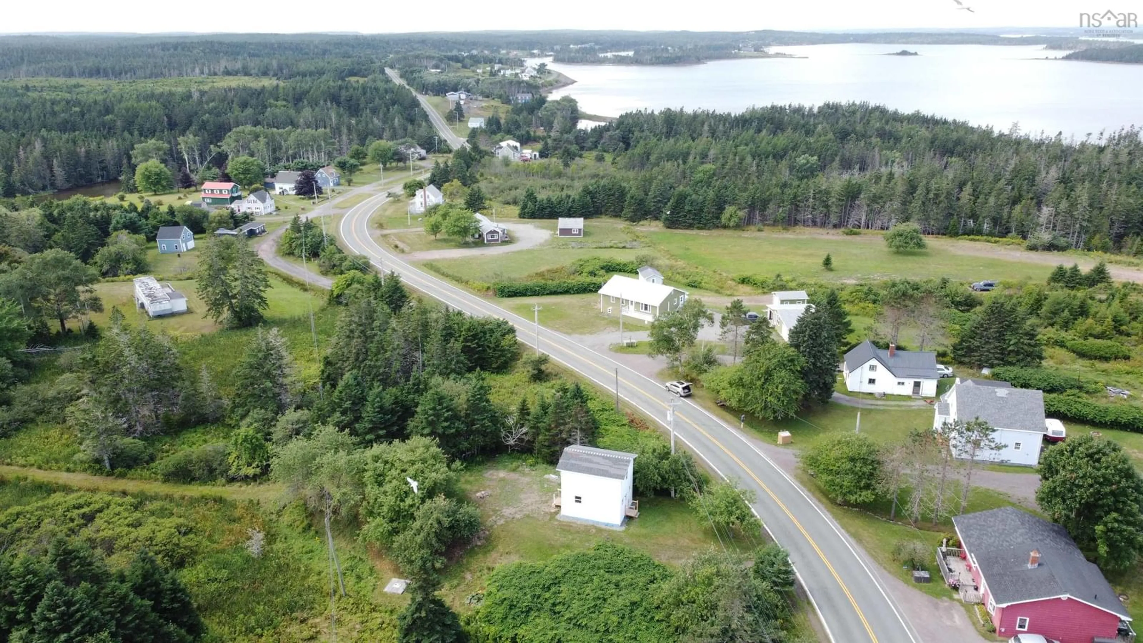 A pic from outside/outdoor area/front of a property/back of a property/a pic from drone, water/lake/river/ocean view for 3138 Highway 320, D'Escousse Nova Scotia B0E 1K0