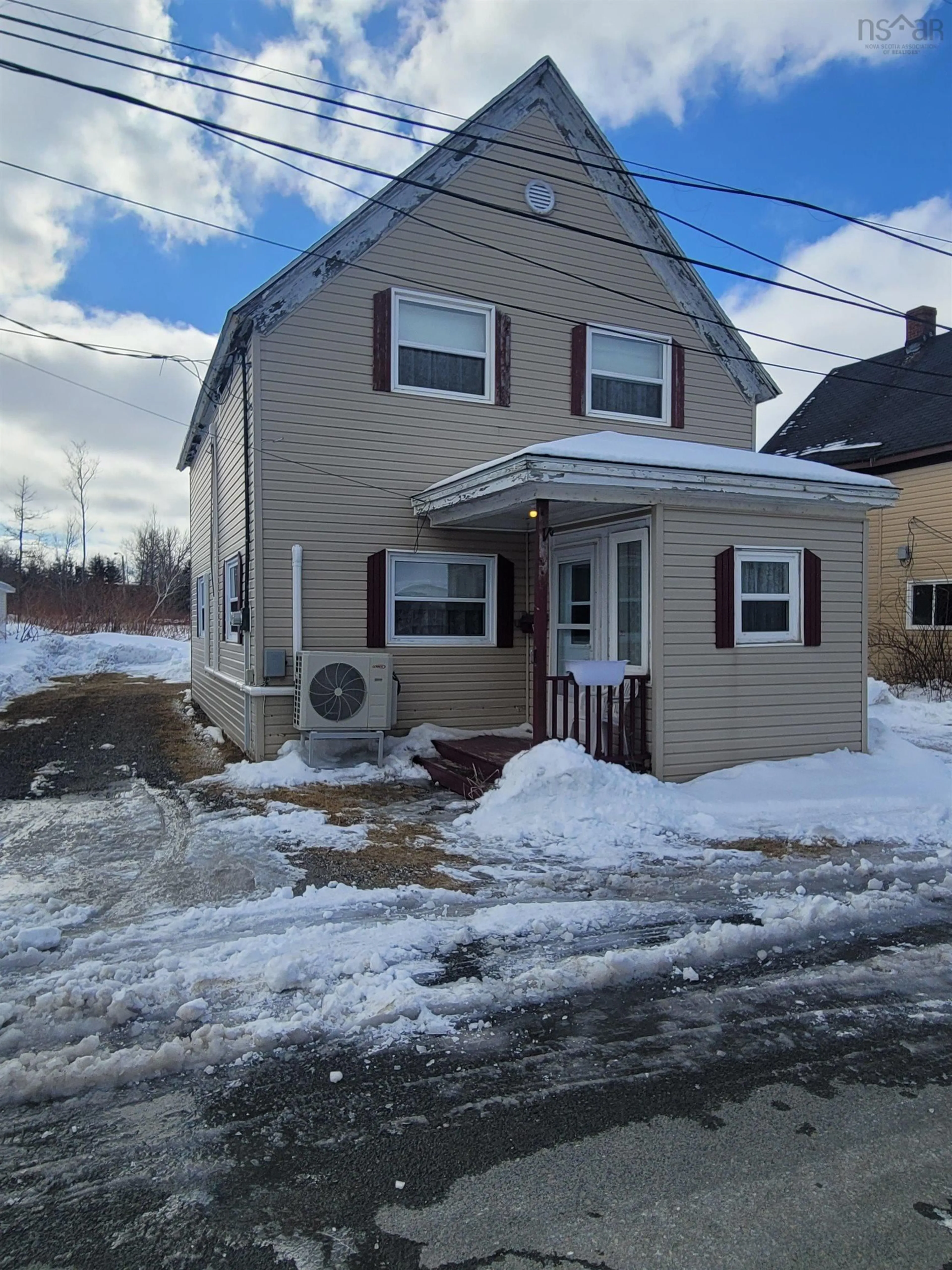Home with vinyl exterior material, street for 25 Shepard Lane, Glace Bay Nova Scotia B1A 1Z9