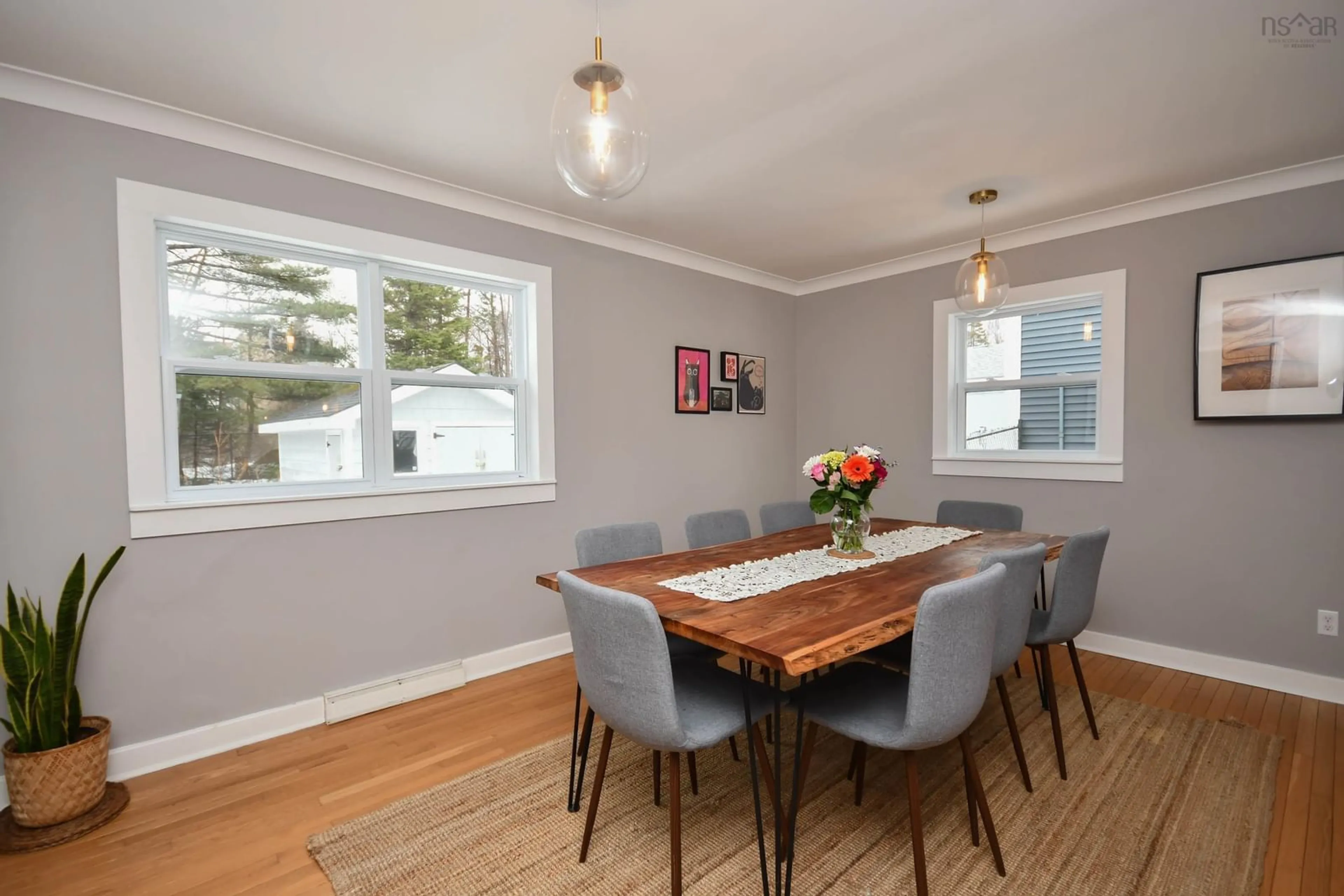 Dining room, wood/laminate floor for 18 Macrae Ave, Dartmouth Nova Scotia B2Y 1Z2