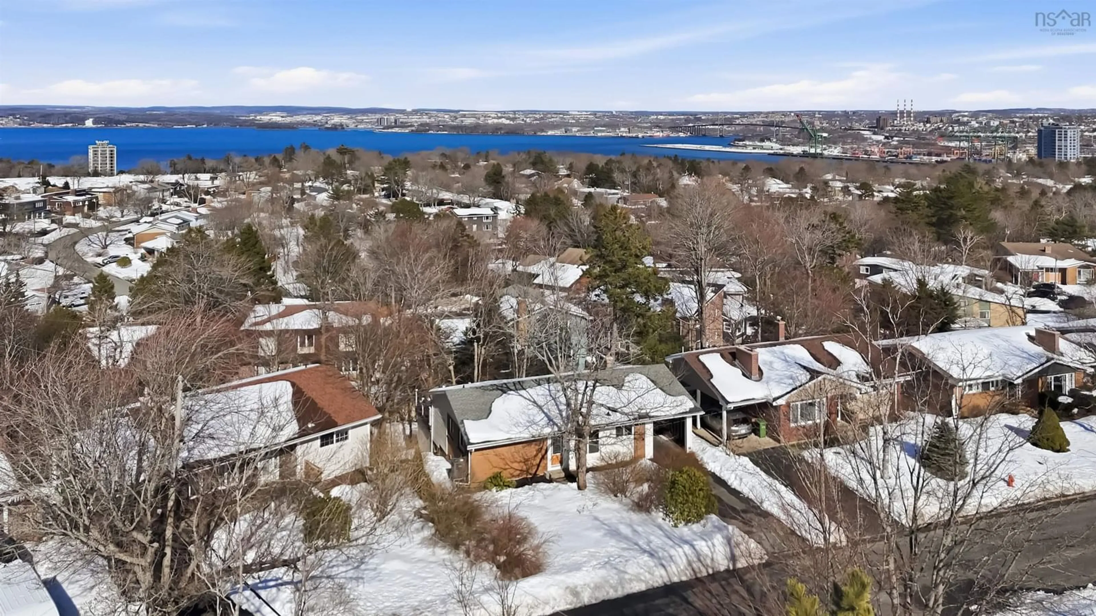 A pic from outside/outdoor area/front of a property/back of a property/a pic from drone, water/lake/river/ocean view for 51 Hazelholme Dr, Halifax Nova Scotia B3M 1N6