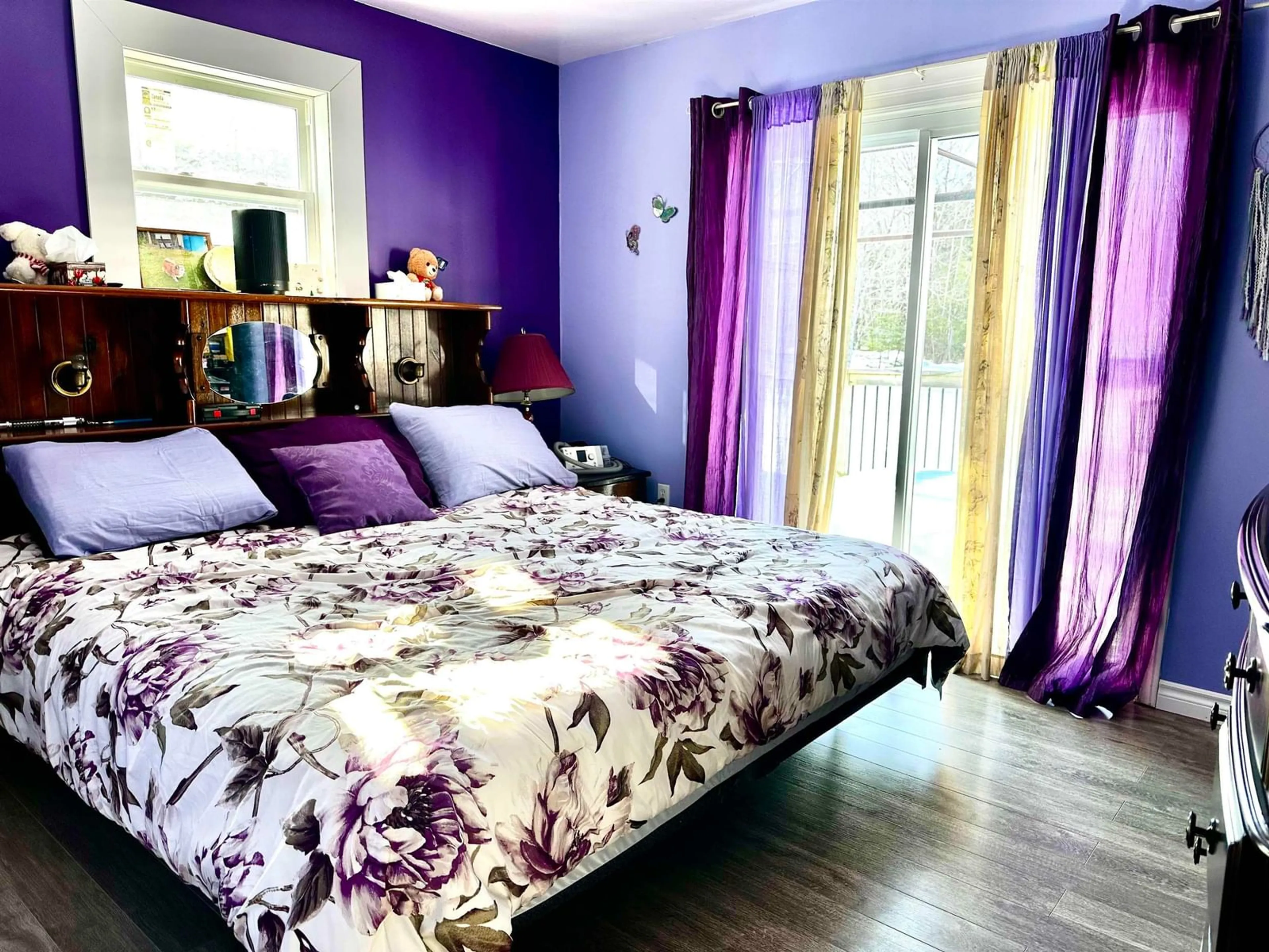 Bedroom with bed, wood/laminate floor for 349 Cooks Mill Rd, Pine Grove Nova Scotia B0N 1Y0