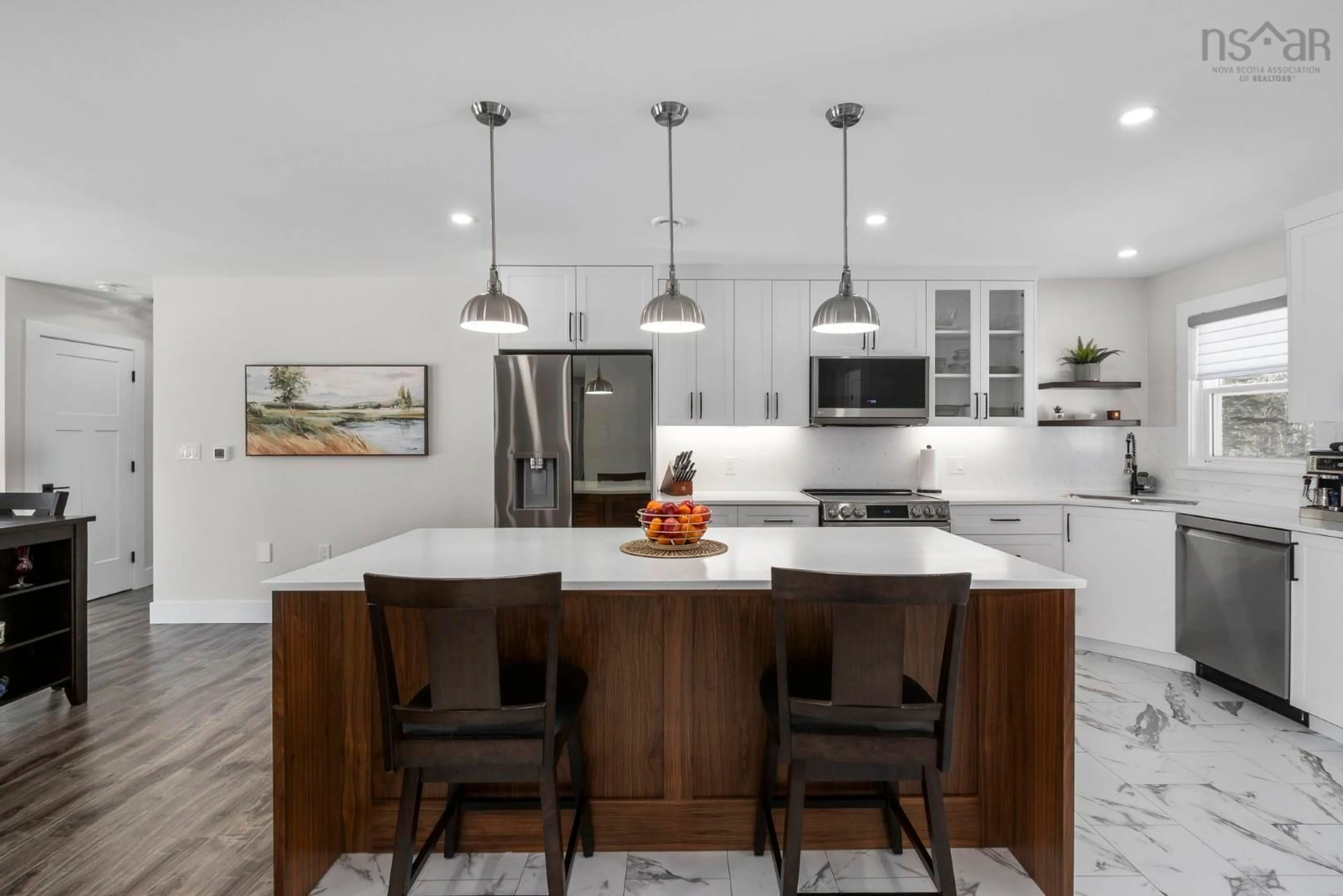 Contemporary kitchen, ceramic/tile floor for 190 Loon Point Trail, East Uniacke Nova Scotia B0N 1Z0
