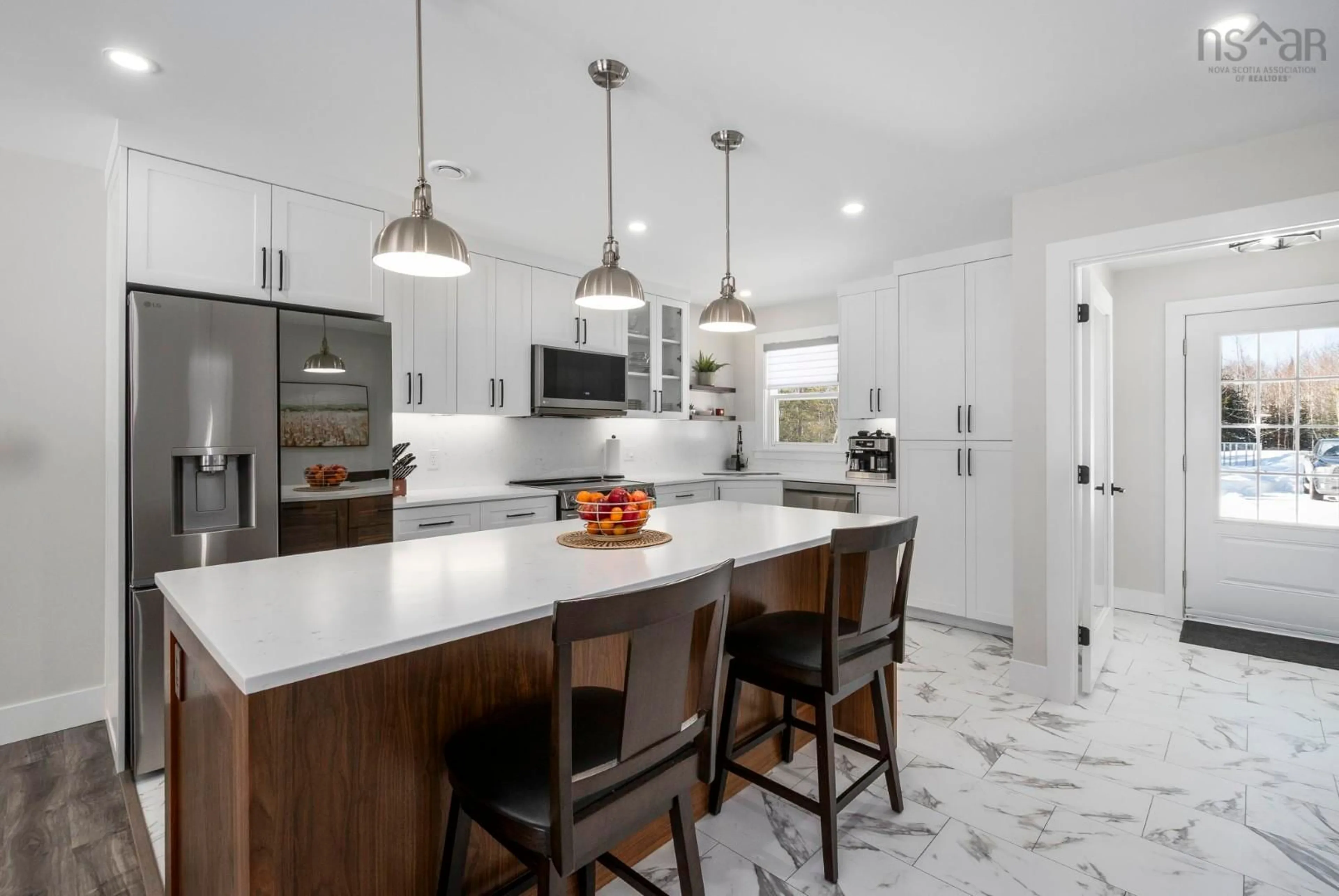 Contemporary kitchen, ceramic/tile floor for 190 Loon Point Trail, East Uniacke Nova Scotia B0N 1Z0