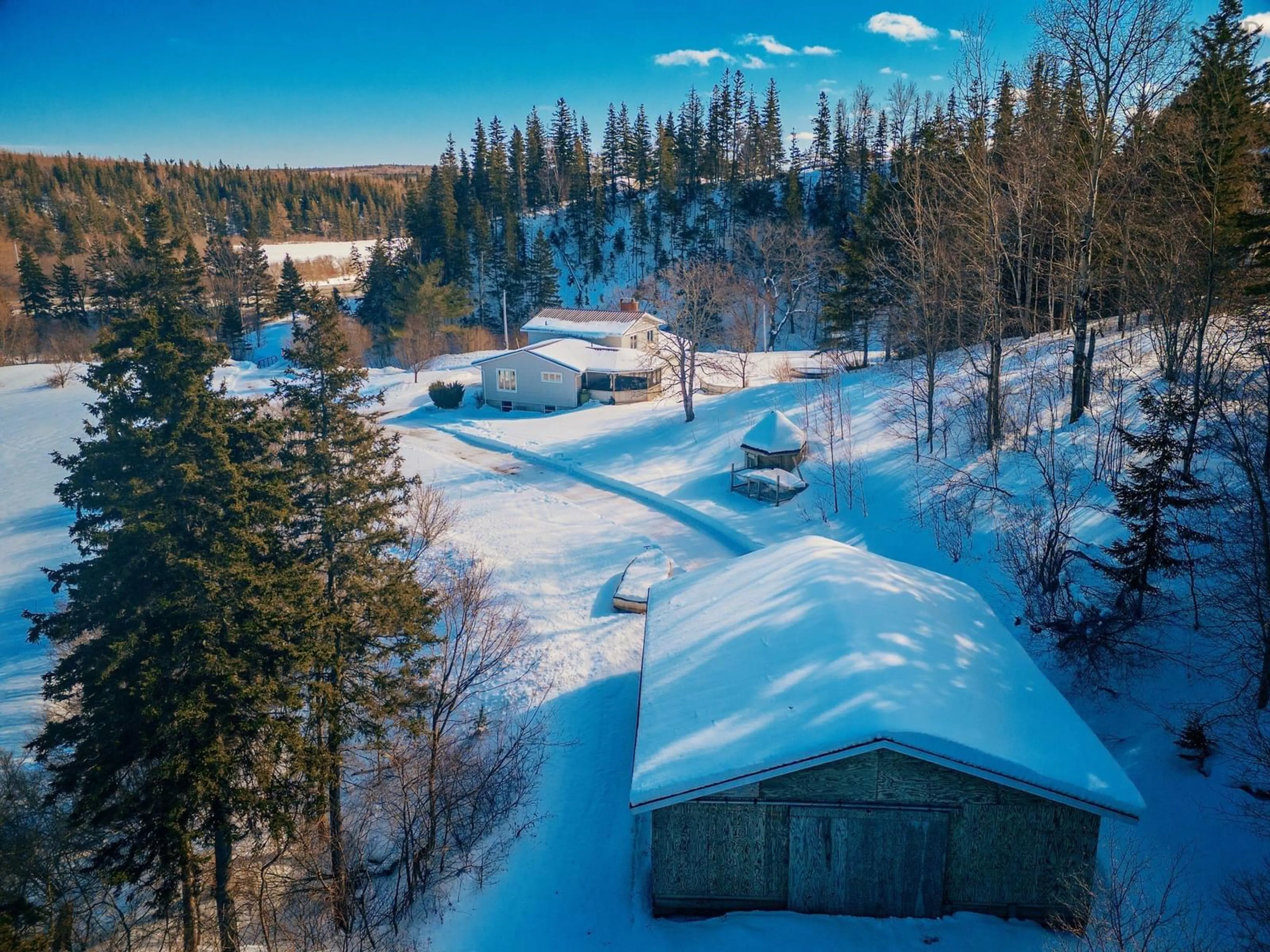 A pic from outside/outdoor area/front of a property/back of a property/a pic from drone, forest/trees view for 10055 19 Hwy, Southwest Mabou Nova Scotia B0E 2W0