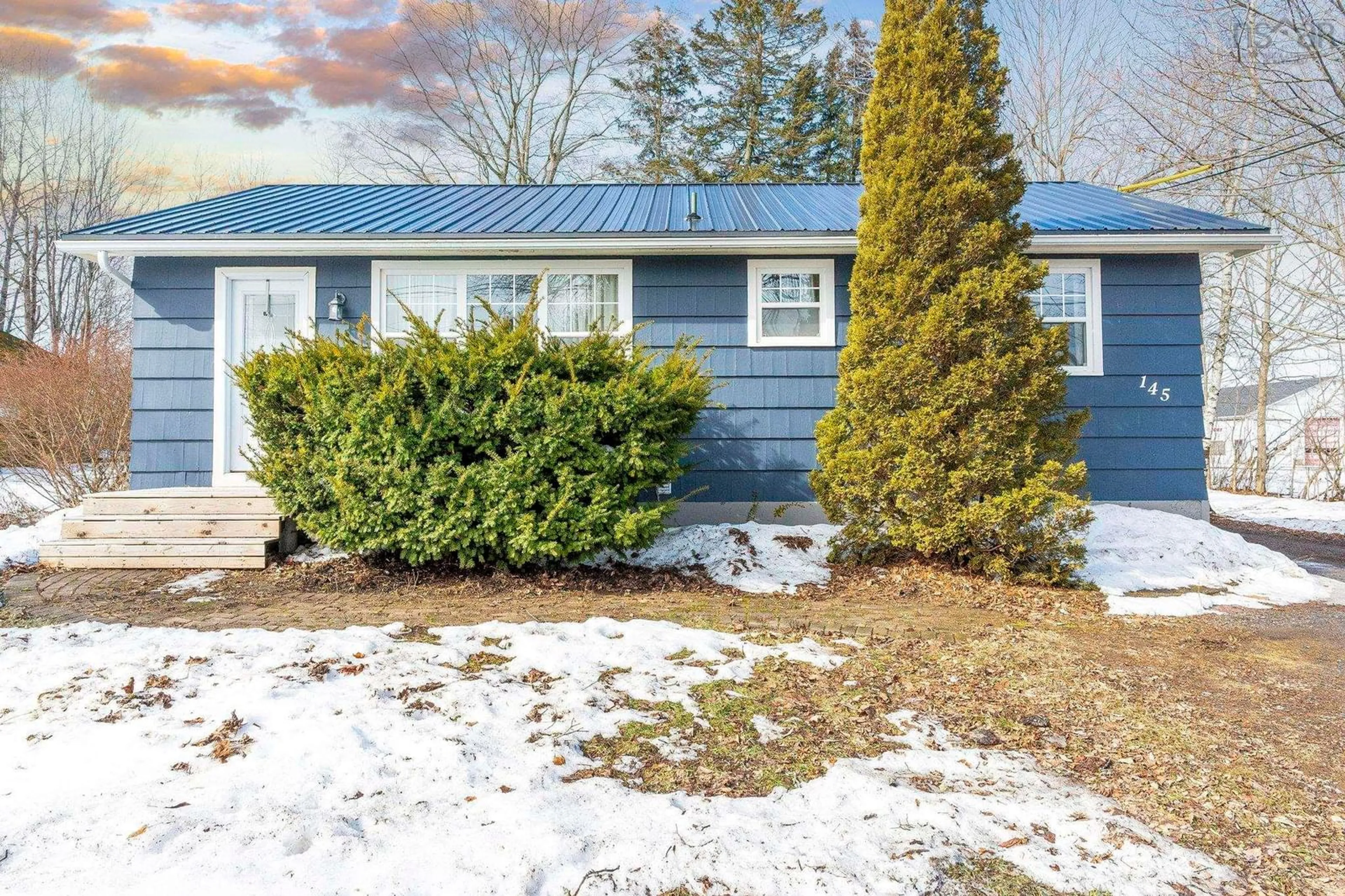 Home with vinyl exterior material, street for 145 Foster St, Berwick Nova Scotia B0P 1E0