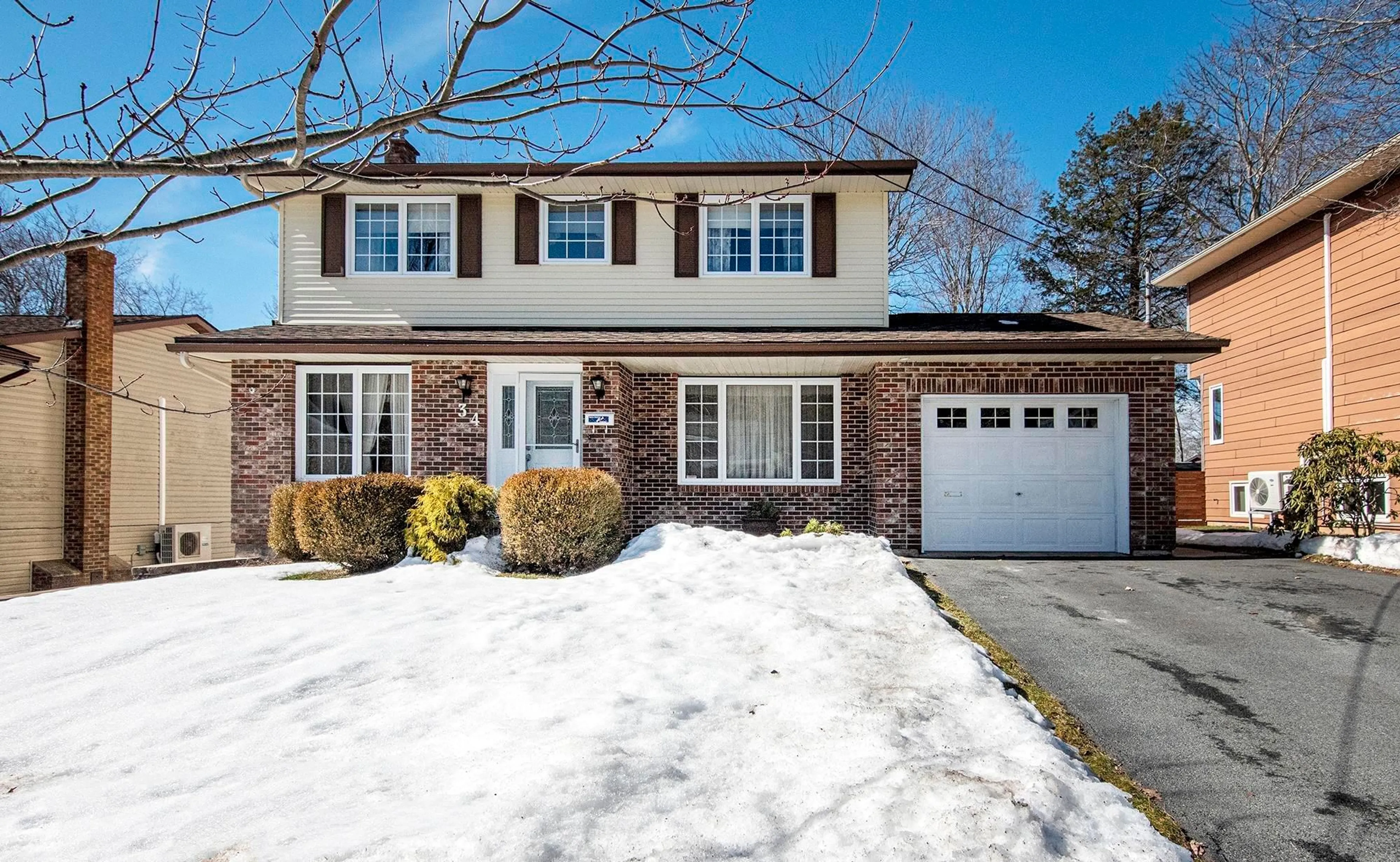 Home with brick exterior material, street for 34 Bonita Dr, Dartmouth Nova Scotia B2X 2G9