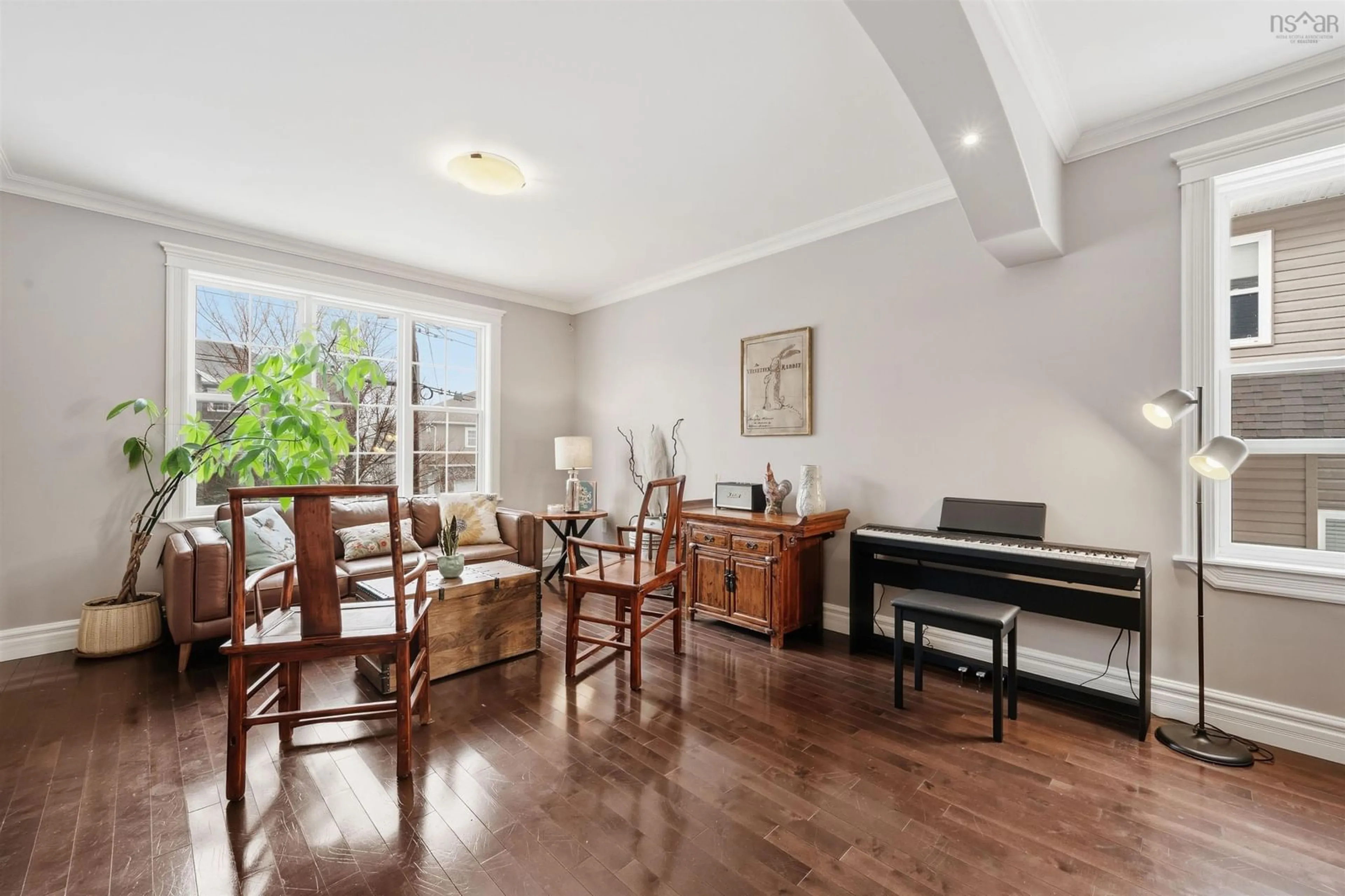 Living room with furniture, wood/laminate floor for 50 Helmsman Crt, Halifax Nova Scotia B3M 0B1