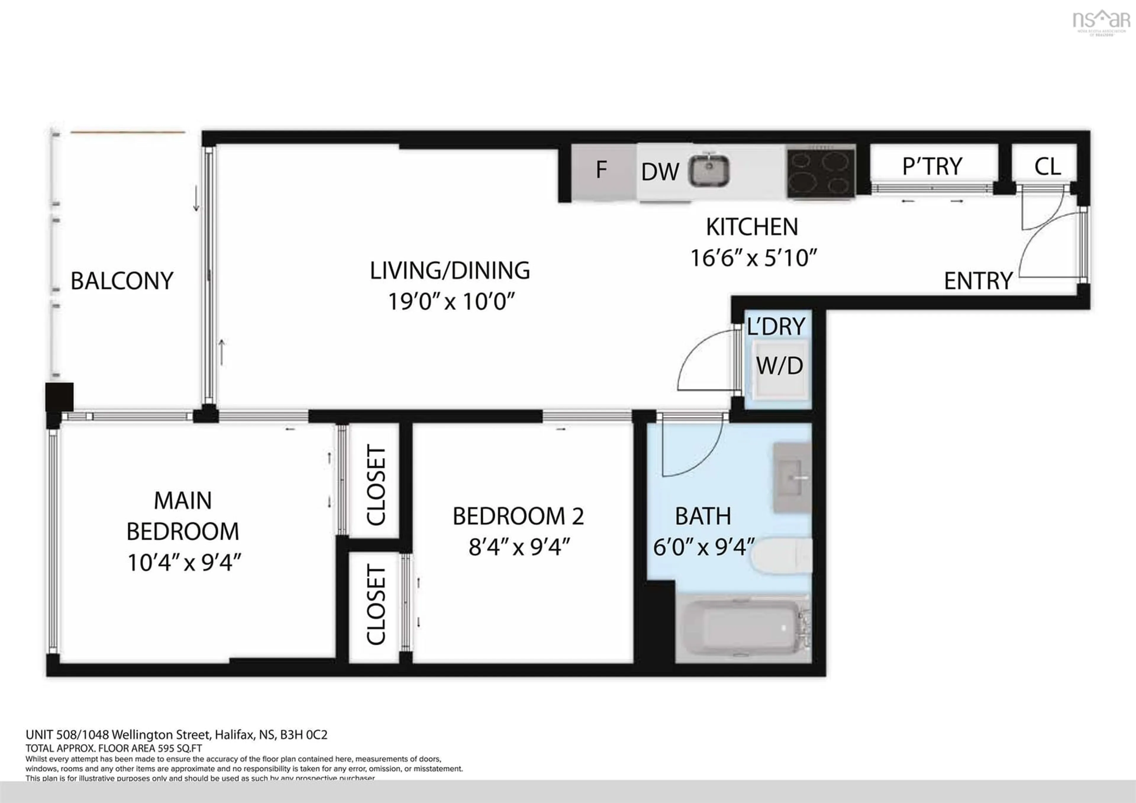 Floor plan for 1048 Wellington St #508, Halifax Nova Scotia B3H 0C2