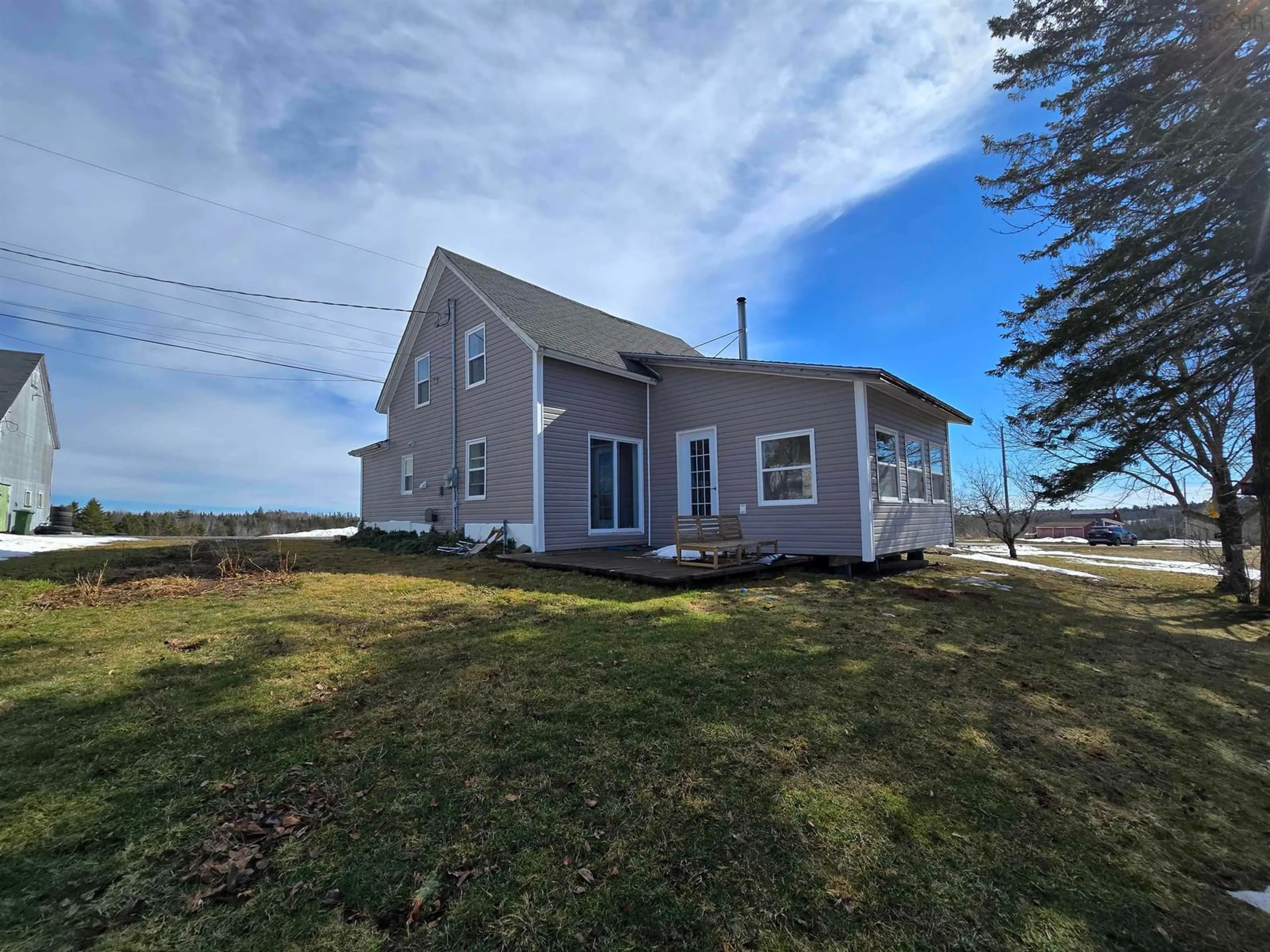 A pic from outside/outdoor area/front of a property/back of a property/a pic from drone, water/lake/river/ocean view for 39 Basil Joudrey Rd, Upper Northfield Nova Scotia B0P 5B1