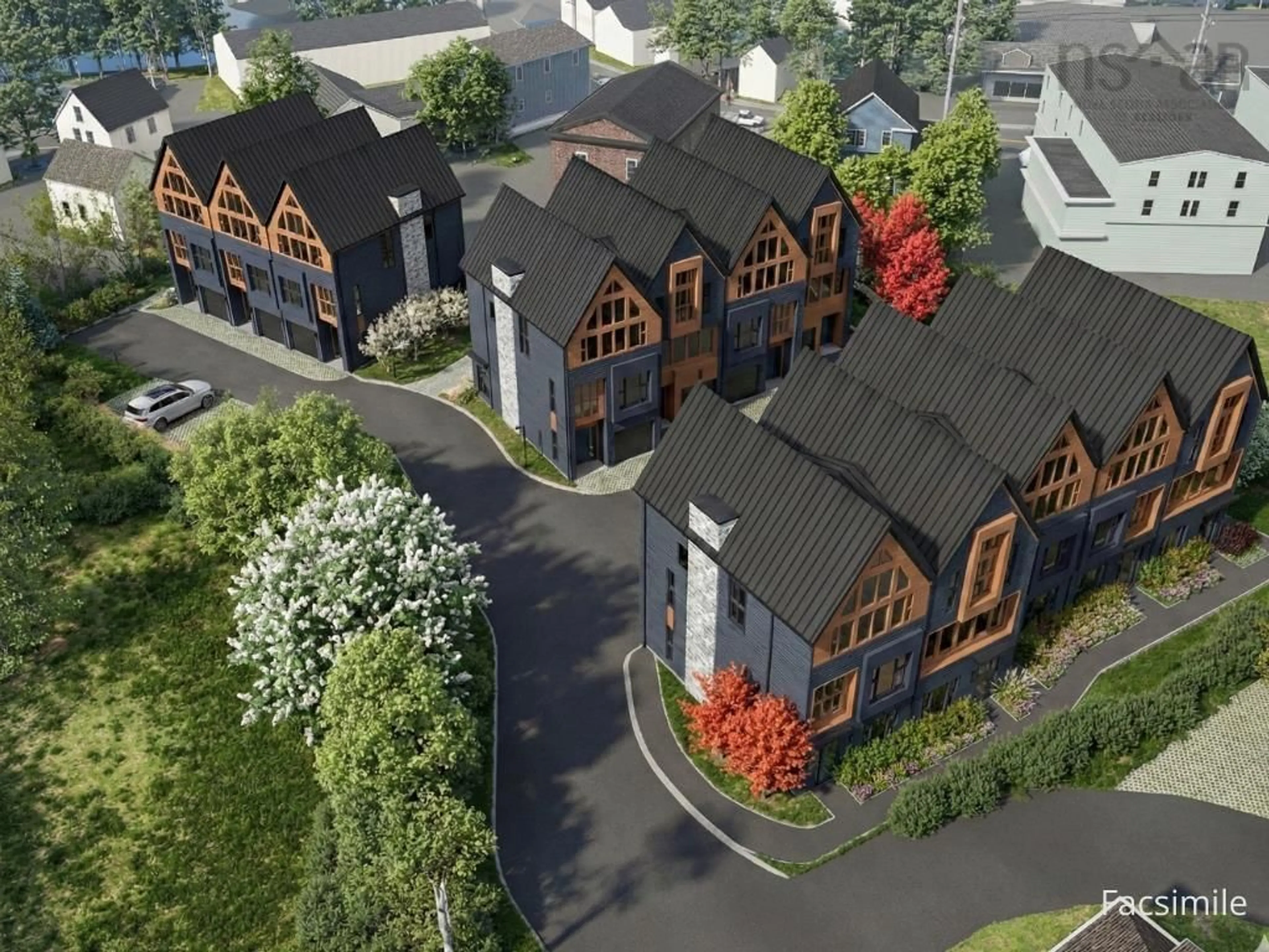 A pic from outside/outdoor area/front of a property/back of a property/a pic from drone, unknown for Lot 500 Hedge Row #1,2 & 3, Mahone Bay Nova Scotia B0J 2E0