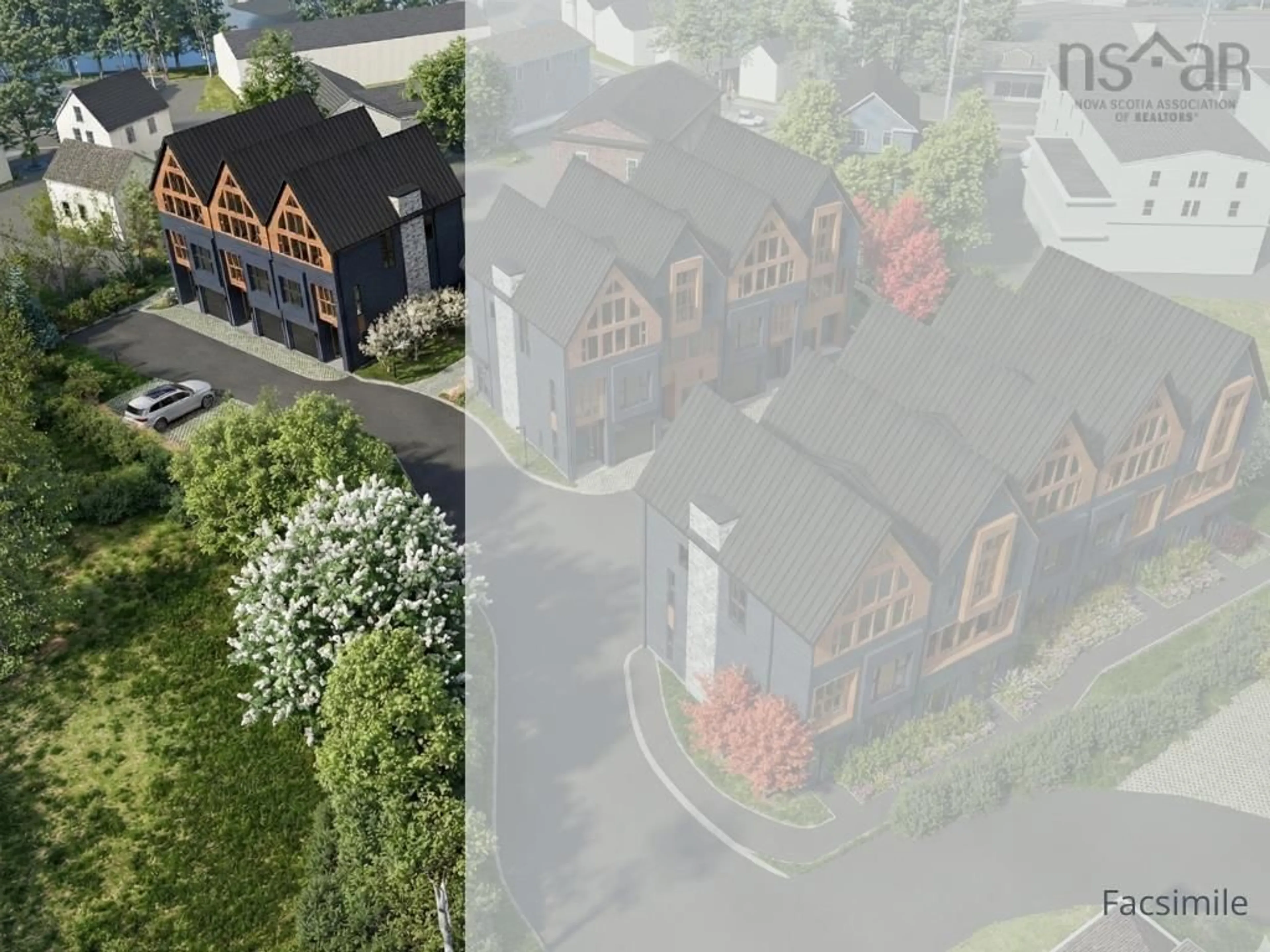 A pic from outside/outdoor area/front of a property/back of a property/a pic from drone, street for Lot 500 Hedge Row #1,2 & 3, Mahone Bay Nova Scotia B0J 2E0