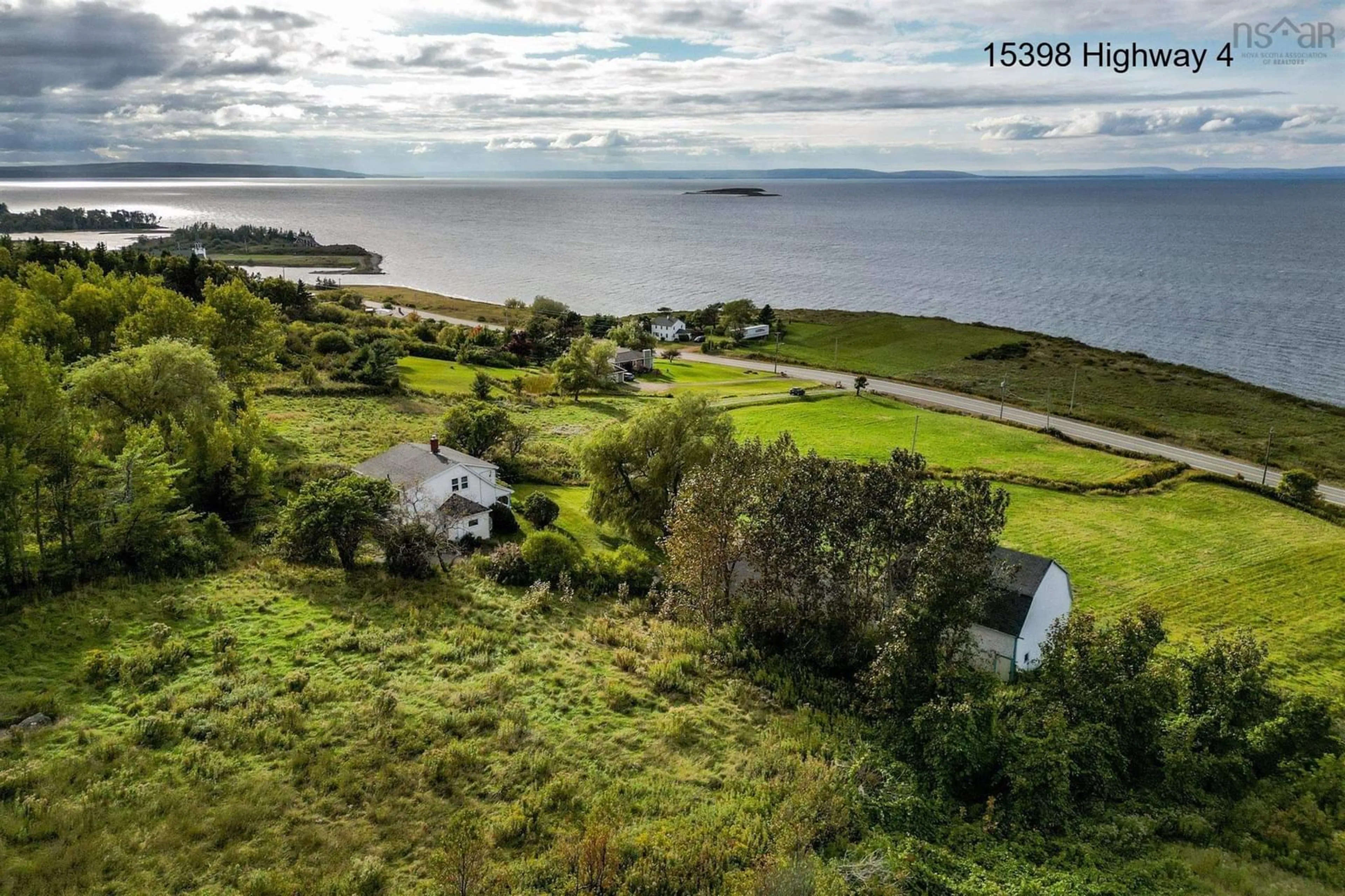 A pic from outside/outdoor area/front of a property/back of a property/a pic from drone, water/lake/river/ocean view for 15398 Highway 4, Johnstown Nova Scotia B0E 3B0