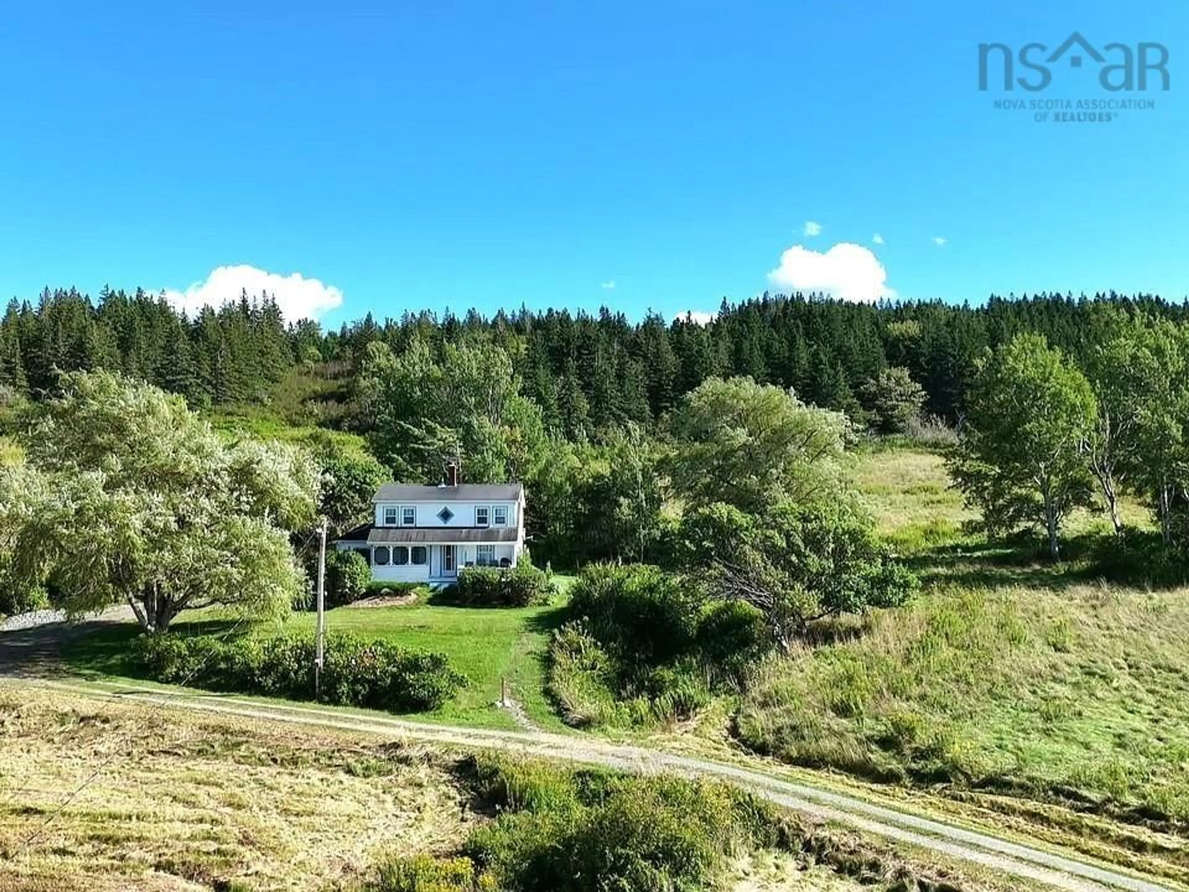 A pic from outside/outdoor area/front of a property/back of a property/a pic from drone, forest/trees view for 15398 Highway 4, Johnstown Nova Scotia B0E 3B0