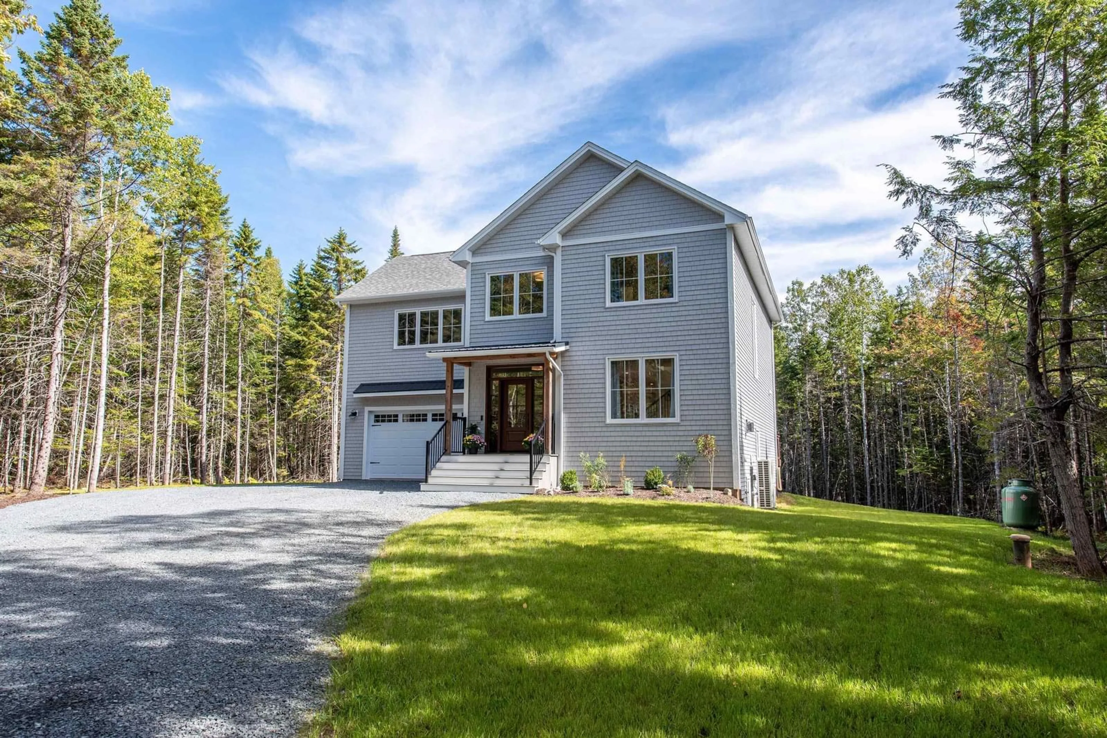 Home with vinyl exterior material, street for 86 Double Lane, Oakfield Nova Scotia B2T 0W4