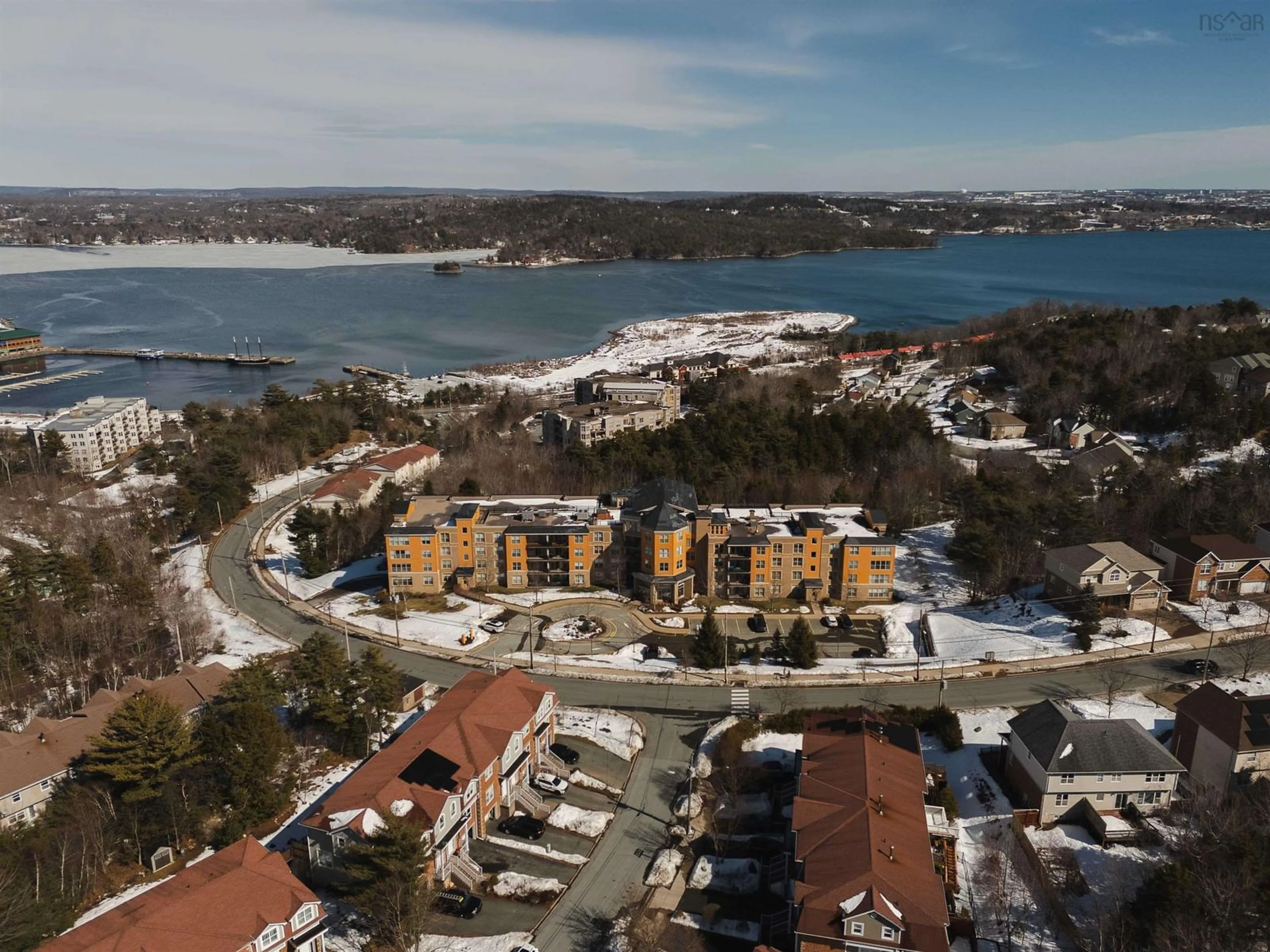 A pic from outside/outdoor area/front of a property/back of a property/a pic from drone, water/lake/river/ocean view for 120 Southgate Dr #306, Bedford Nova Scotia B4A 0B1