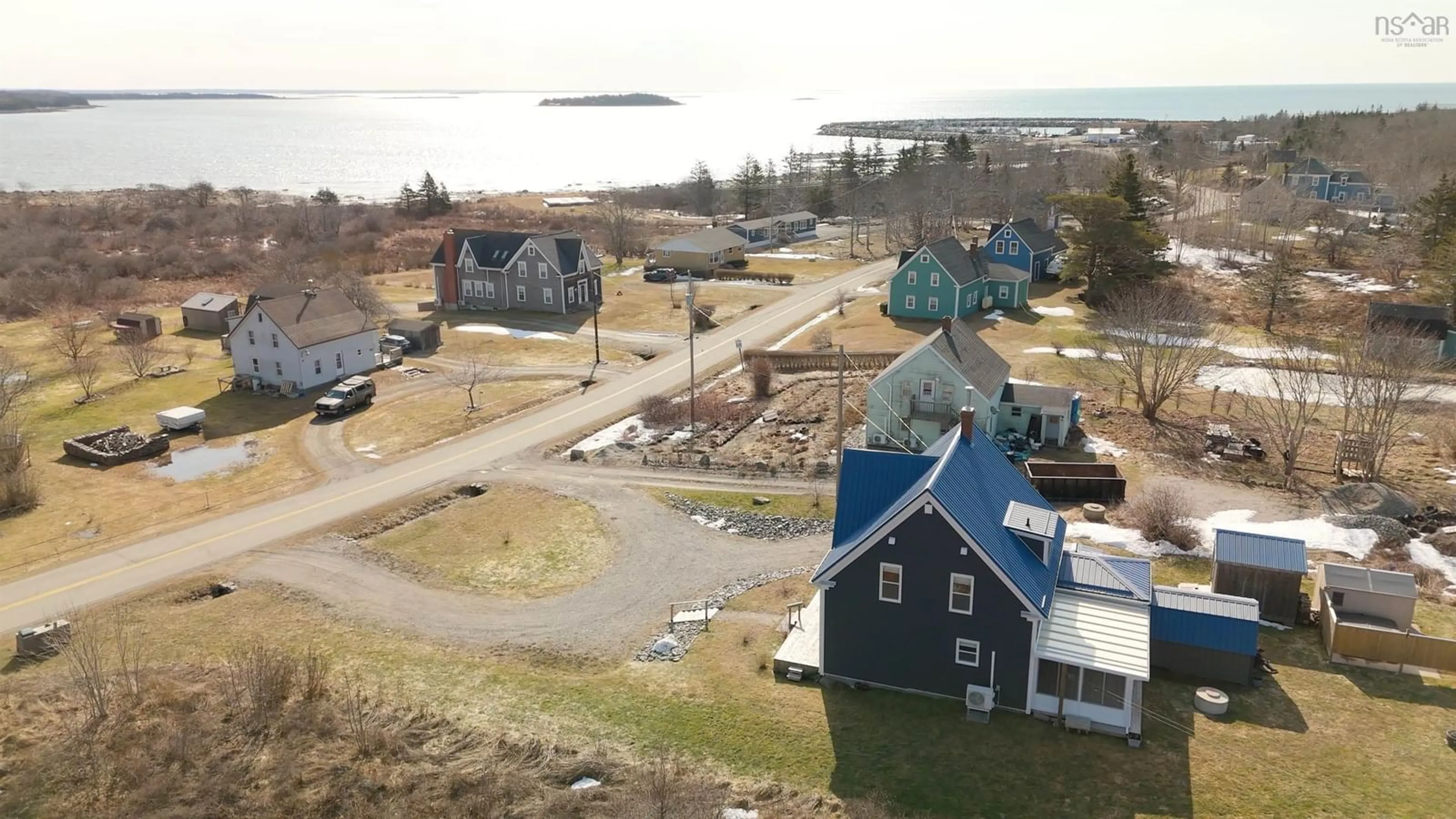 A pic from outside/outdoor area/front of a property/back of a property/a pic from drone, water/lake/river/ocean view for 164 Nicholas Rd, Lower Wedgeport Nova Scotia B0W 2B0