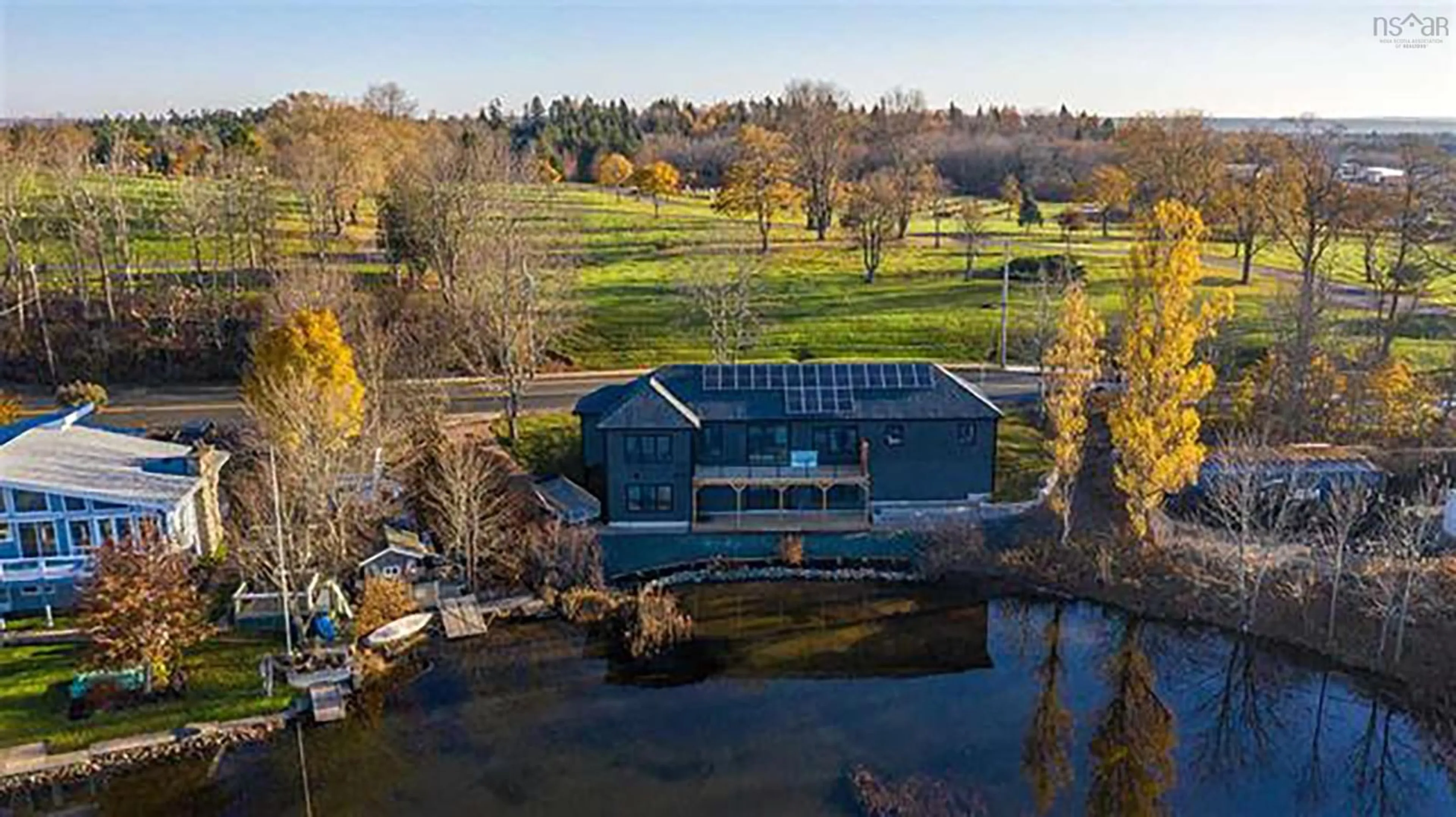 A pic from outside/outdoor area/front of a property/back of a property/a pic from drone, water/lake/river/ocean view for 30 Montague Rd, Lake Loon Nova Scotia B2W 4M4