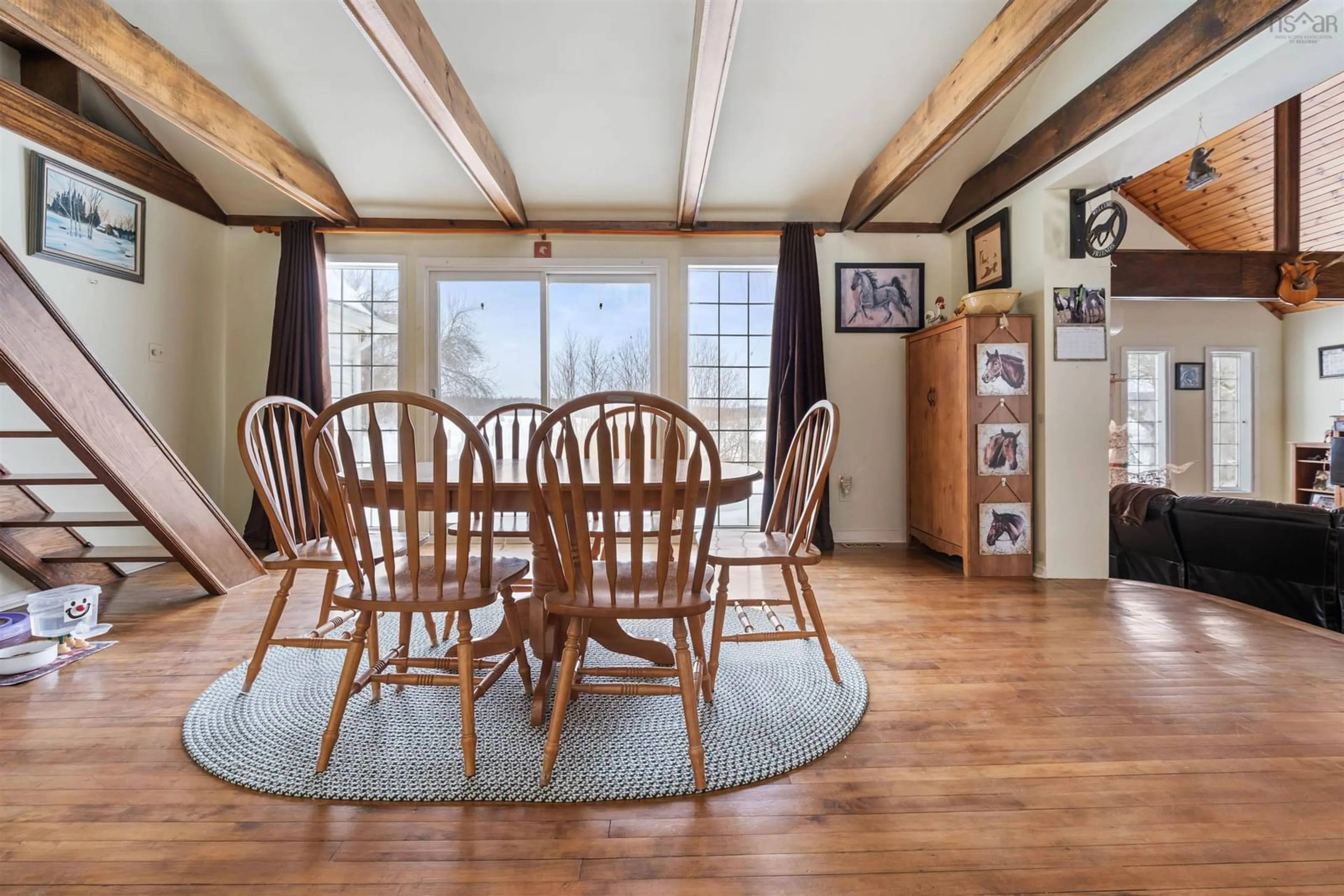 Dining room, wood/laminate floor for 5124 Highway 14 Hwy, Upper Nine Mile River Nova Scotia B2S 3A5