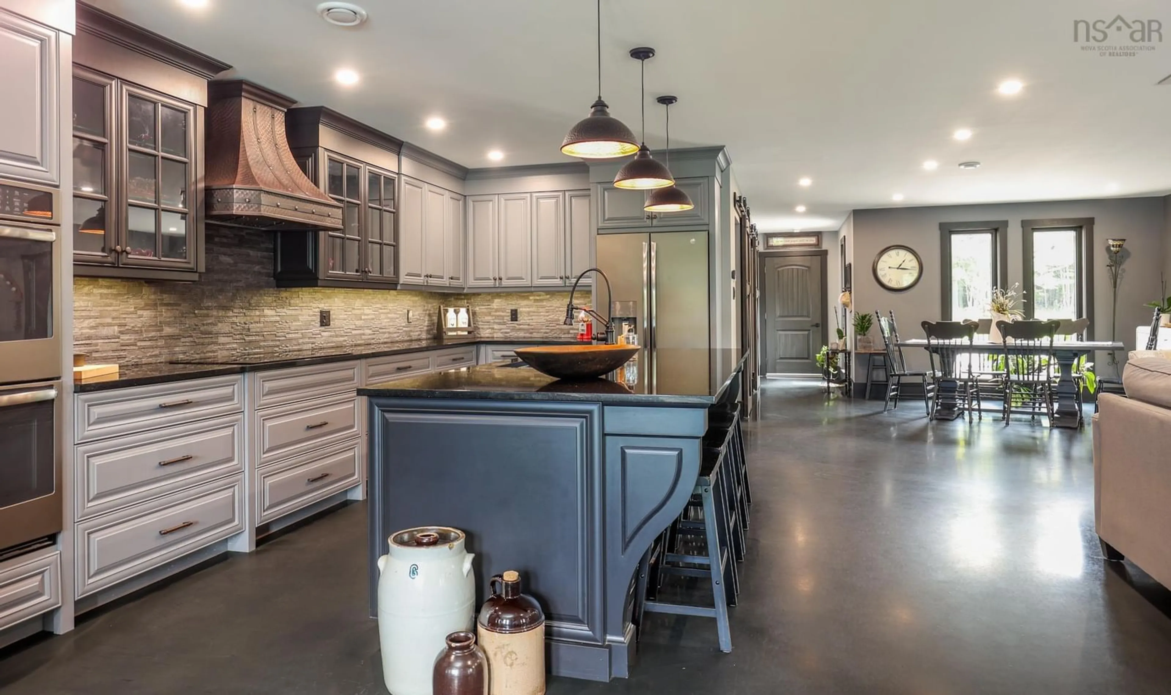 Contemporary kitchen, ceramic/tile floor for 319 Edson Foote Rd, North Chegoggin Nova Scotia B5A 5K6