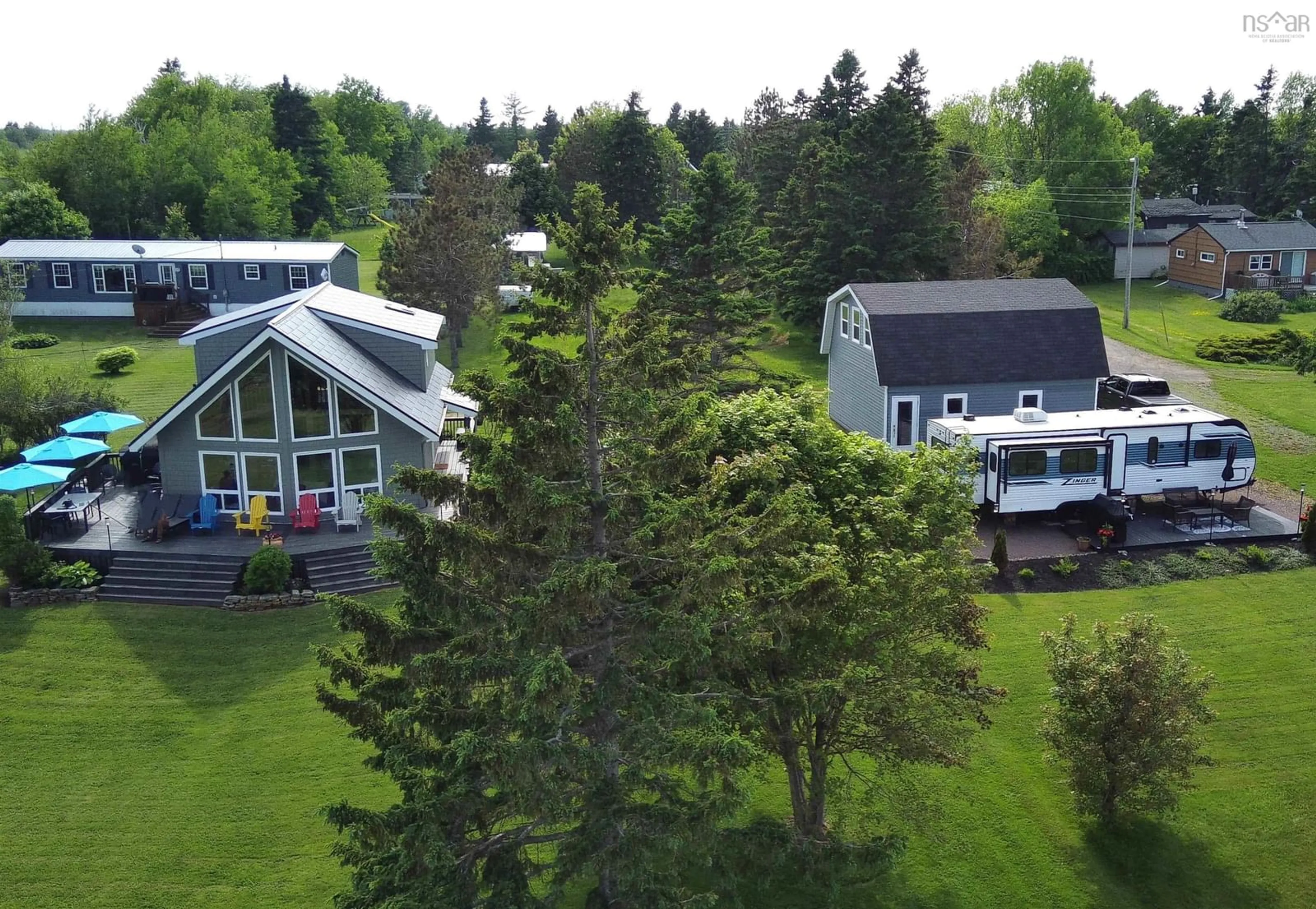 A pic from outside/outdoor area/front of a property/back of a property/a pic from drone, mountain view for 32 Island View Lane, Linden Nova Scotia B4H 3Y2