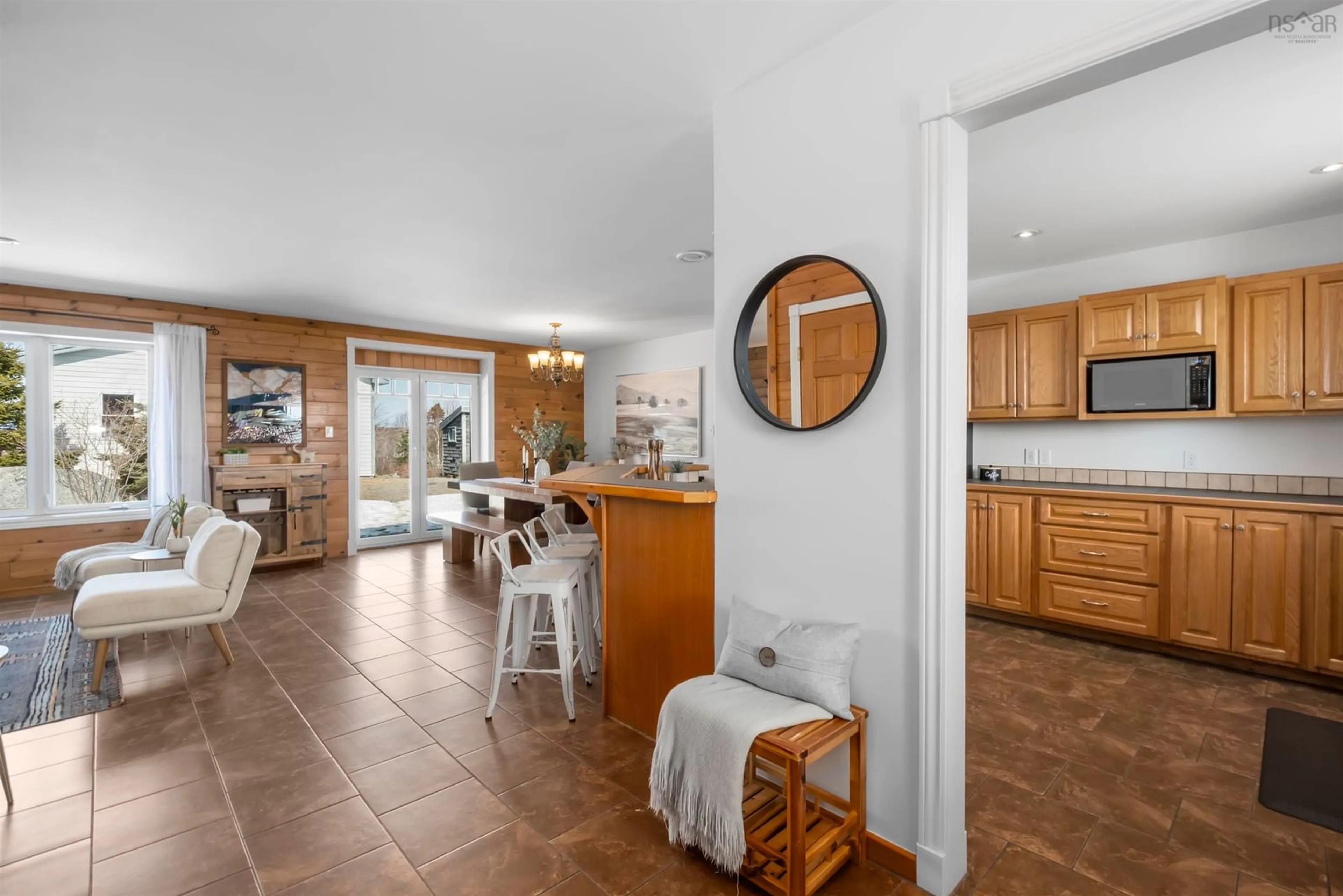 Open concept kitchen, ceramic/tile floor for 3491 Old Sambro Rd, Williamswood Nova Scotia B3V 1E9