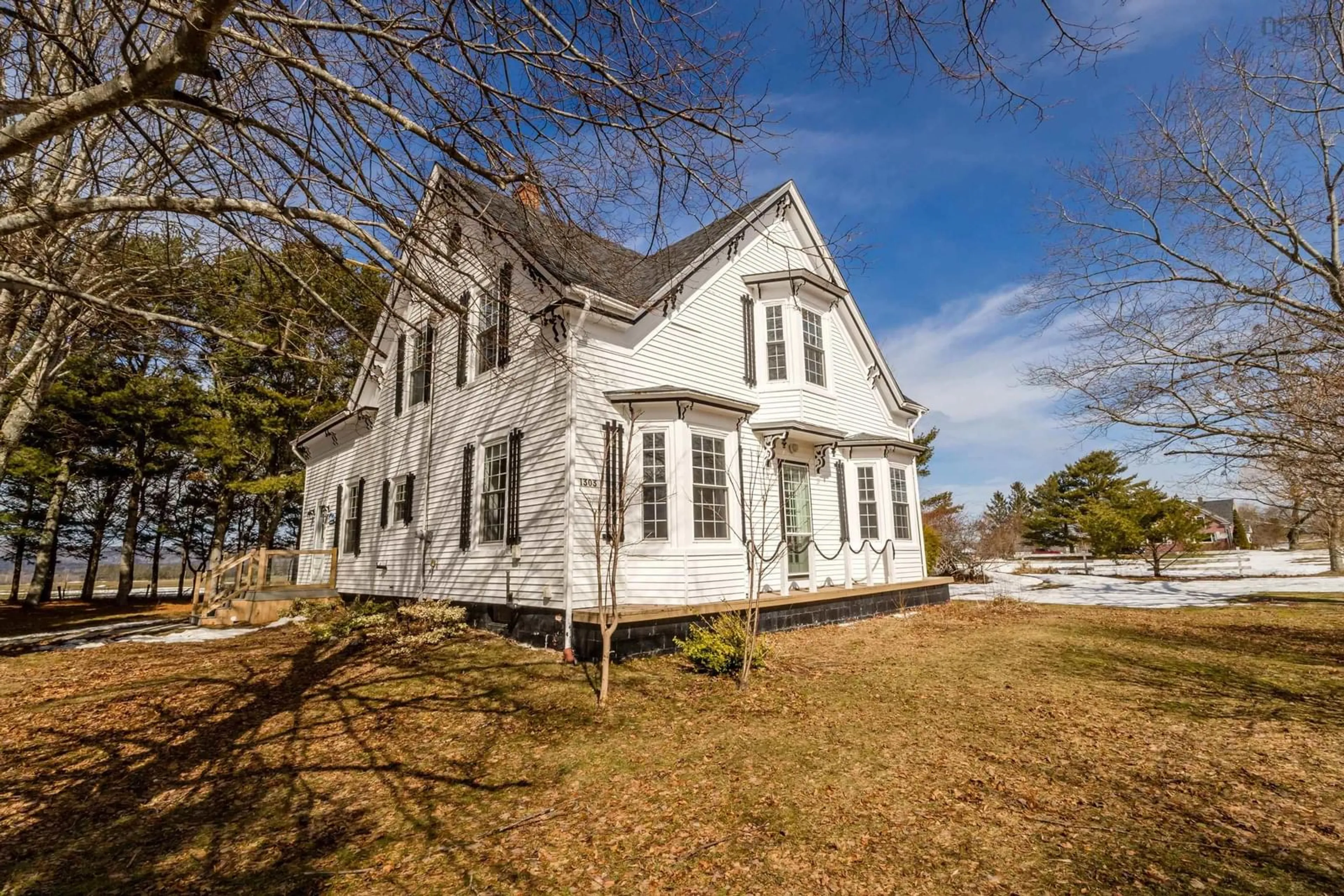 A pic from outside/outdoor area/front of a property/back of a property/a pic from drone, building for 1303 Highway 201, Round Hill Nova Scotia B0S 1A0