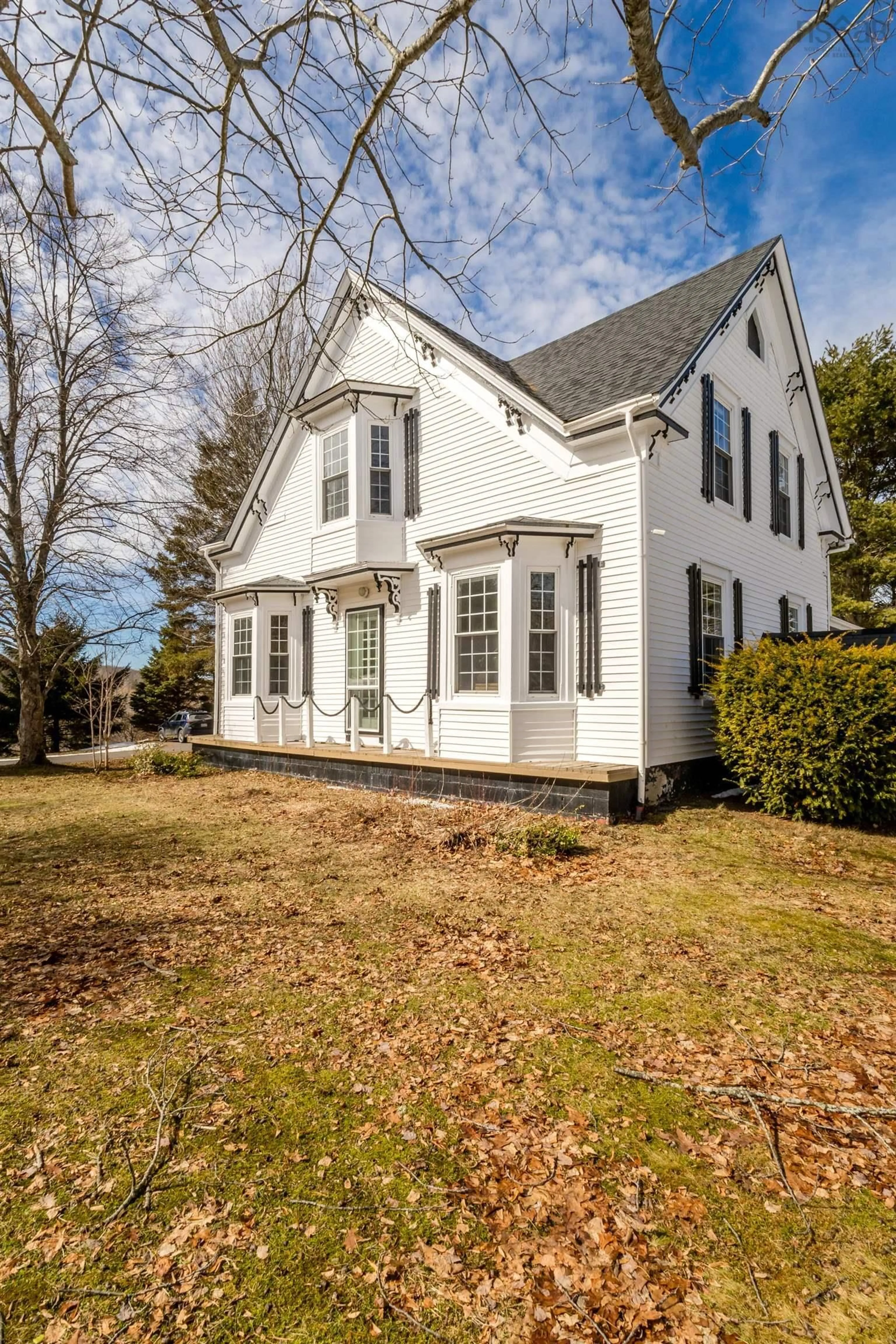 Home with vinyl exterior material, street for 1303 Highway 201, Round Hill Nova Scotia B0S 1A0