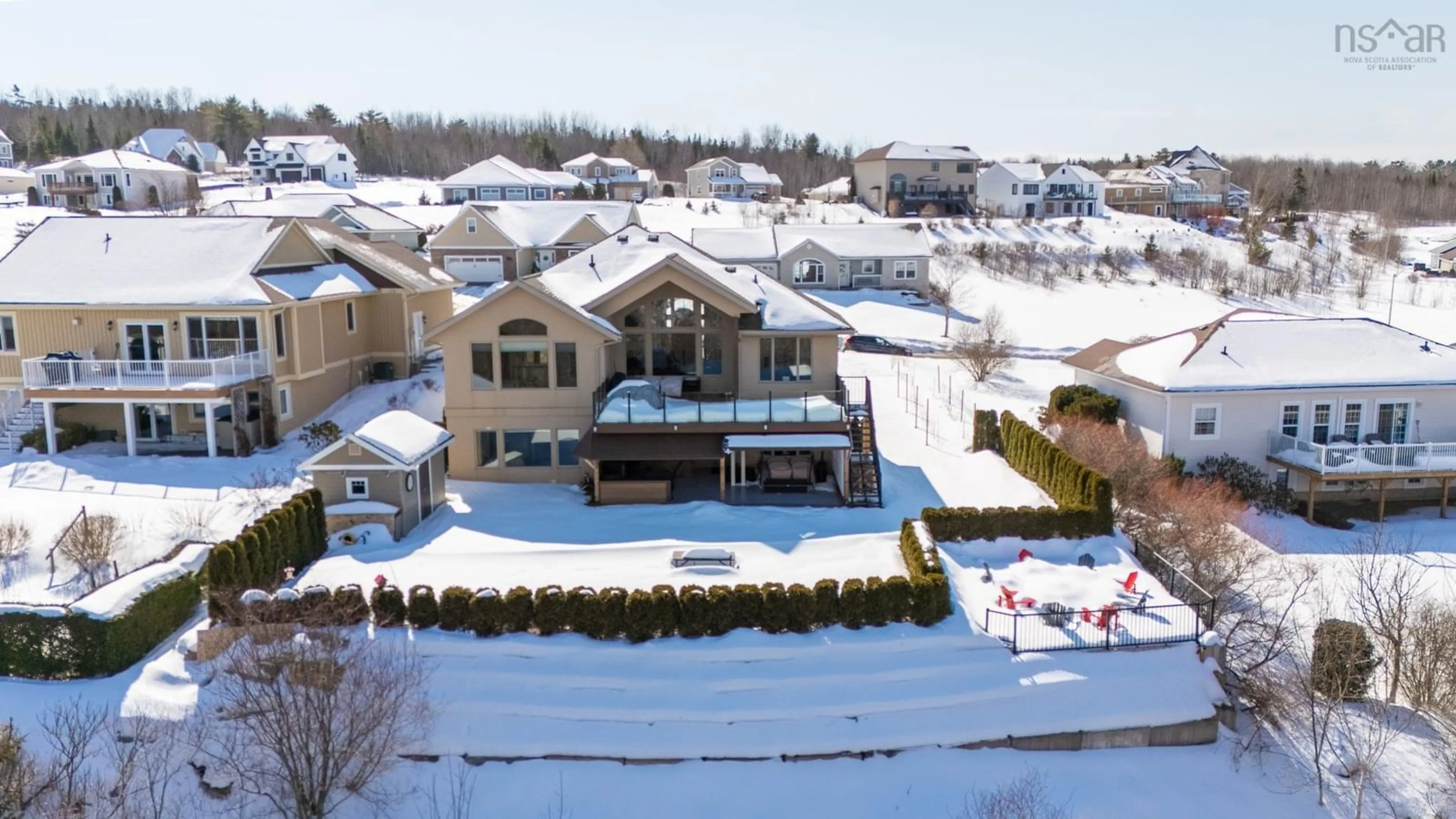 A pic from outside/outdoor area/front of a property/back of a property/a pic from drone, unknown for 31 Falcon Dr, New Minas Nova Scotia B4N 0A1