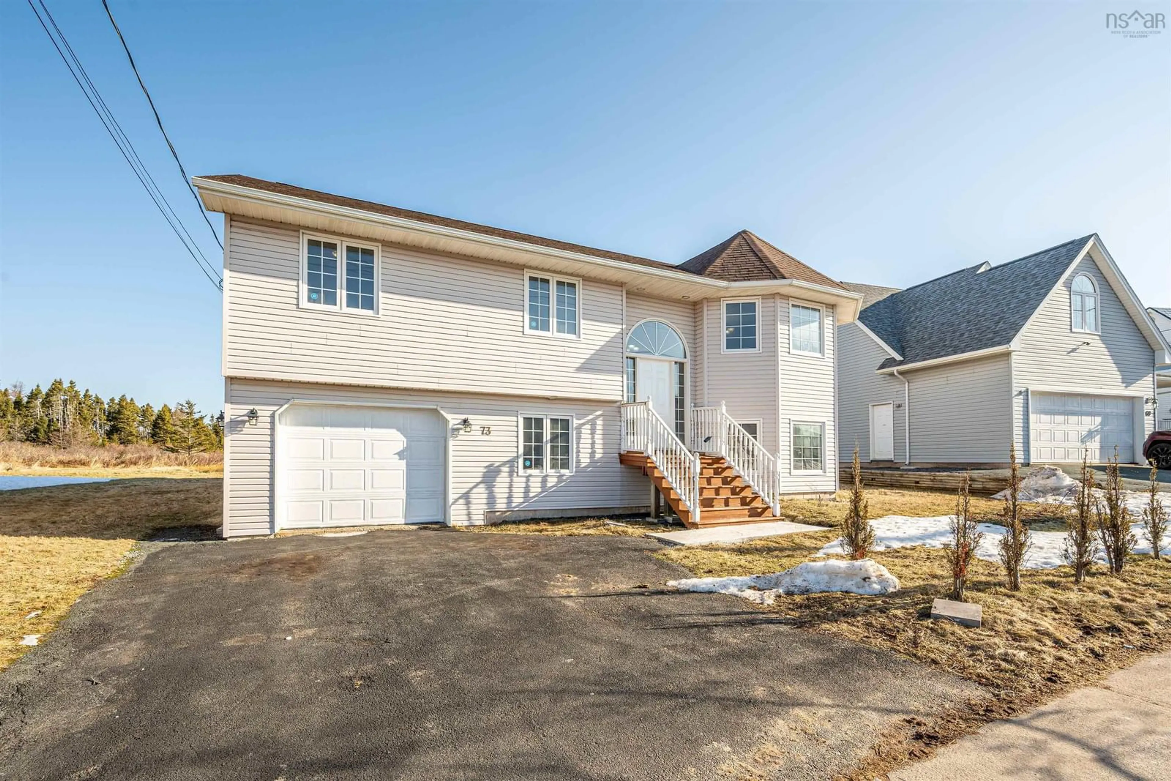 Home with vinyl exterior material, street for 73 Sea Spray Dr, Eastern Passage Nova Scotia B3G 1S5
