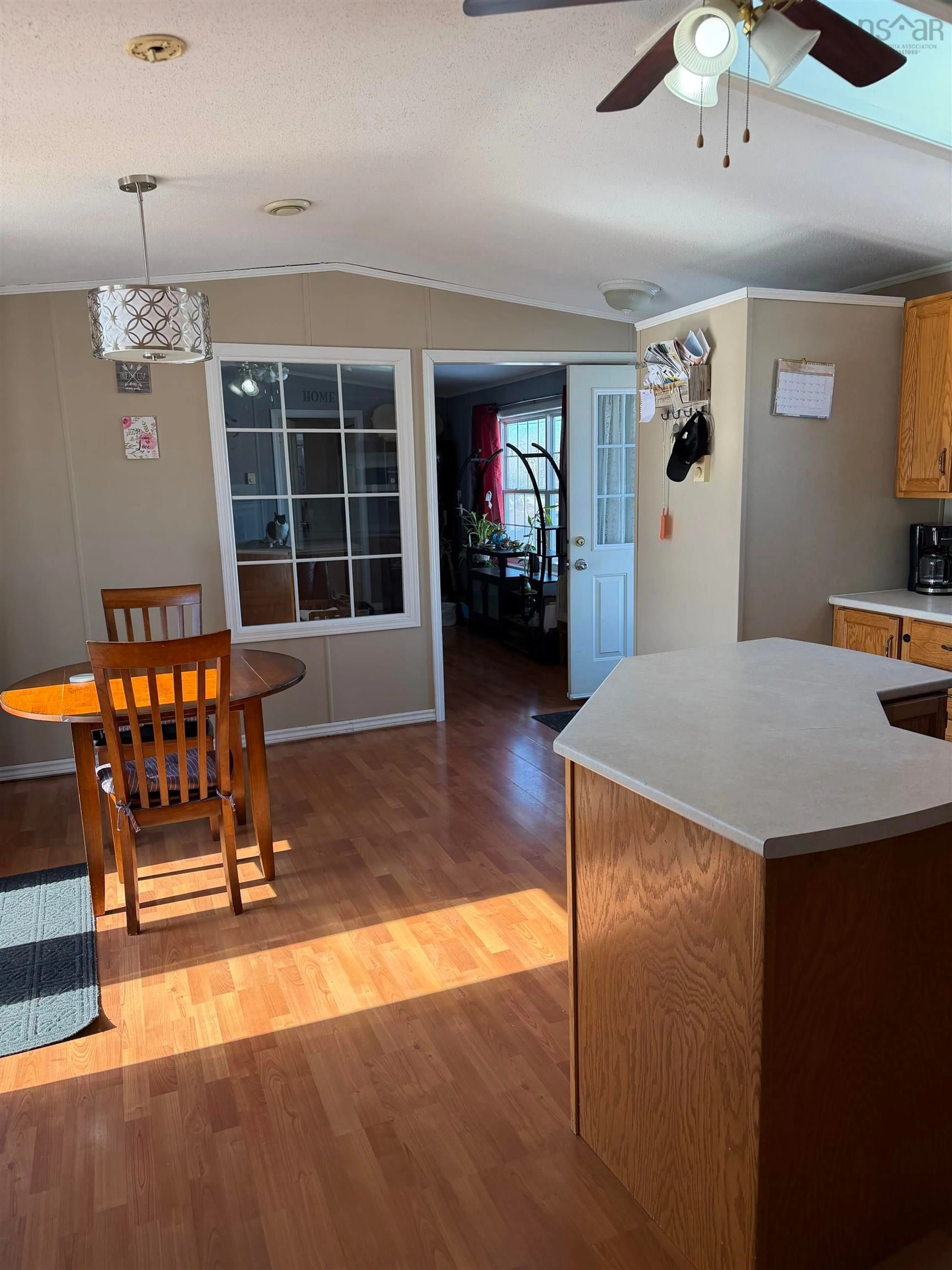 Open concept kitchen, wood/laminate floor for 7 Cedarwood Ave, Lower South River Nova Scotia B2G 0E7