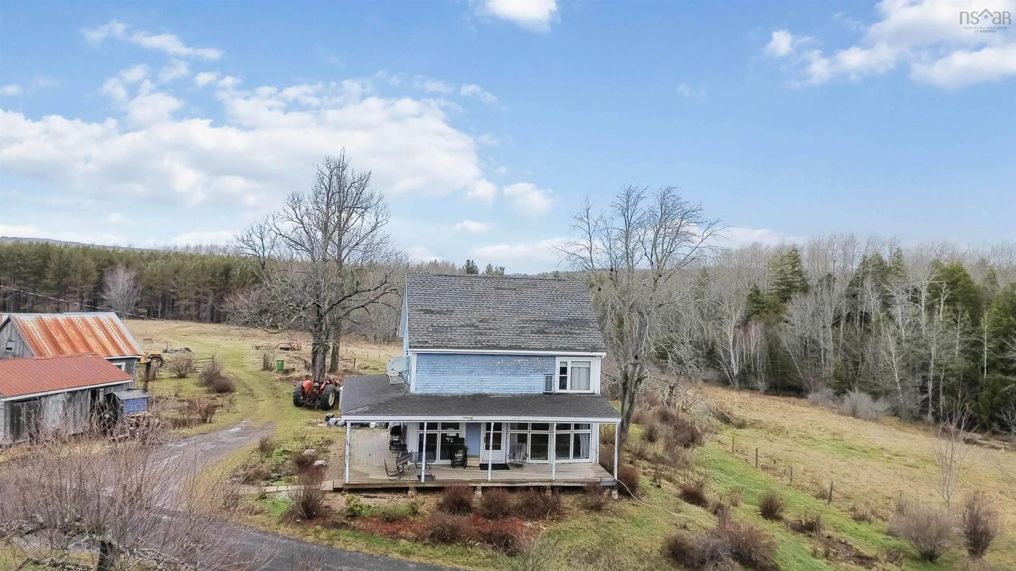 A pic from outside/outdoor area/front of a property/back of a property/a pic from drone, water/lake/river/ocean view for 227 Landry Lane, Upper Falmouth Nova Scotia B0P 1P0