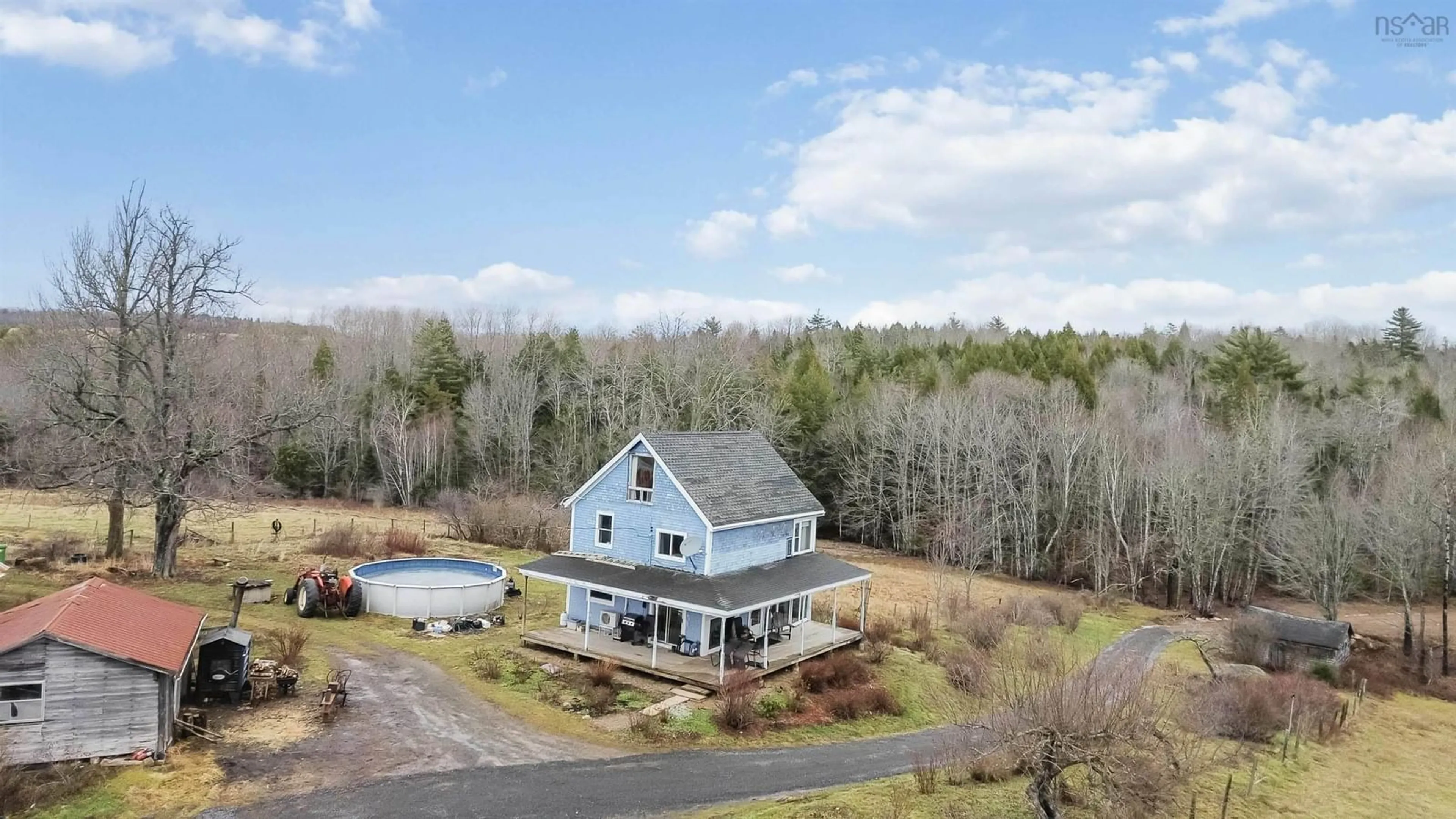 A pic from outside/outdoor area/front of a property/back of a property/a pic from drone, water/lake/river/ocean view for 227 Landry Lane, Upper Falmouth Nova Scotia B0P 1P0