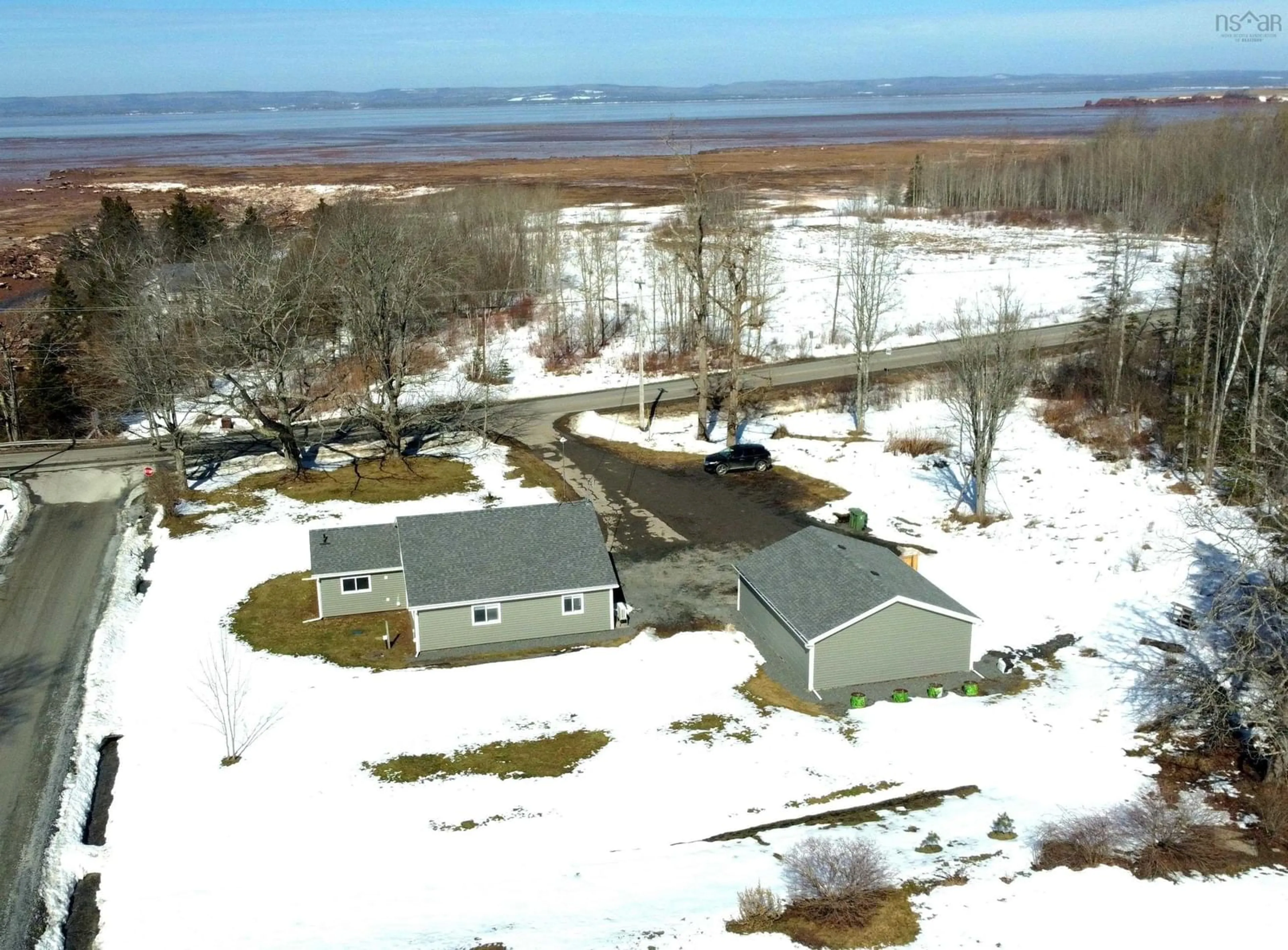 A pic from outside/outdoor area/front of a property/back of a property/a pic from drone, water/lake/river/ocean view for 4710 Highway 215, Noel Nova Scotia B0N 2C0