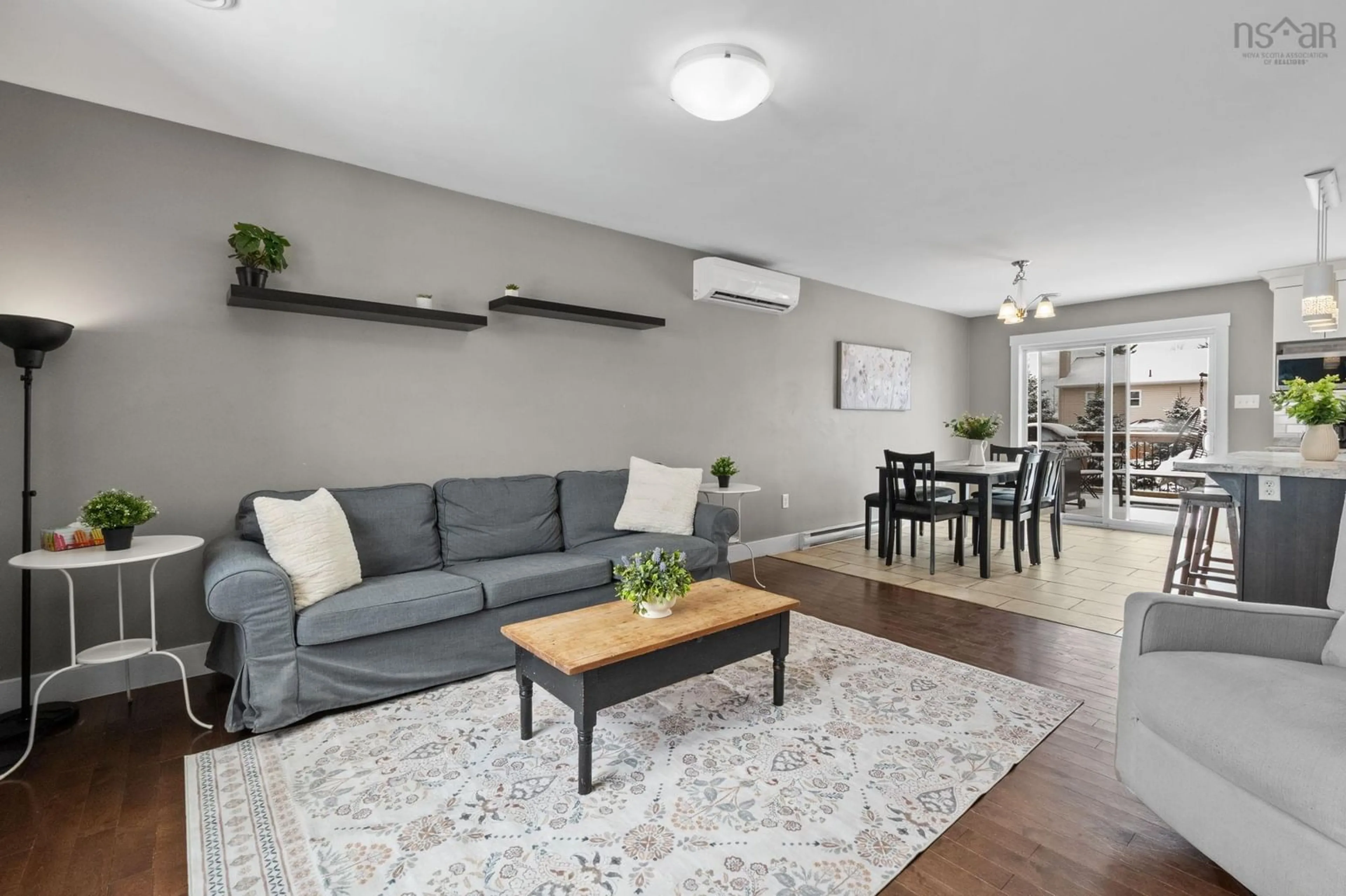 Living room with furniture, wood/laminate floor for 9 Vernon Crt, Elmsdale Nova Scotia B2S 0A1