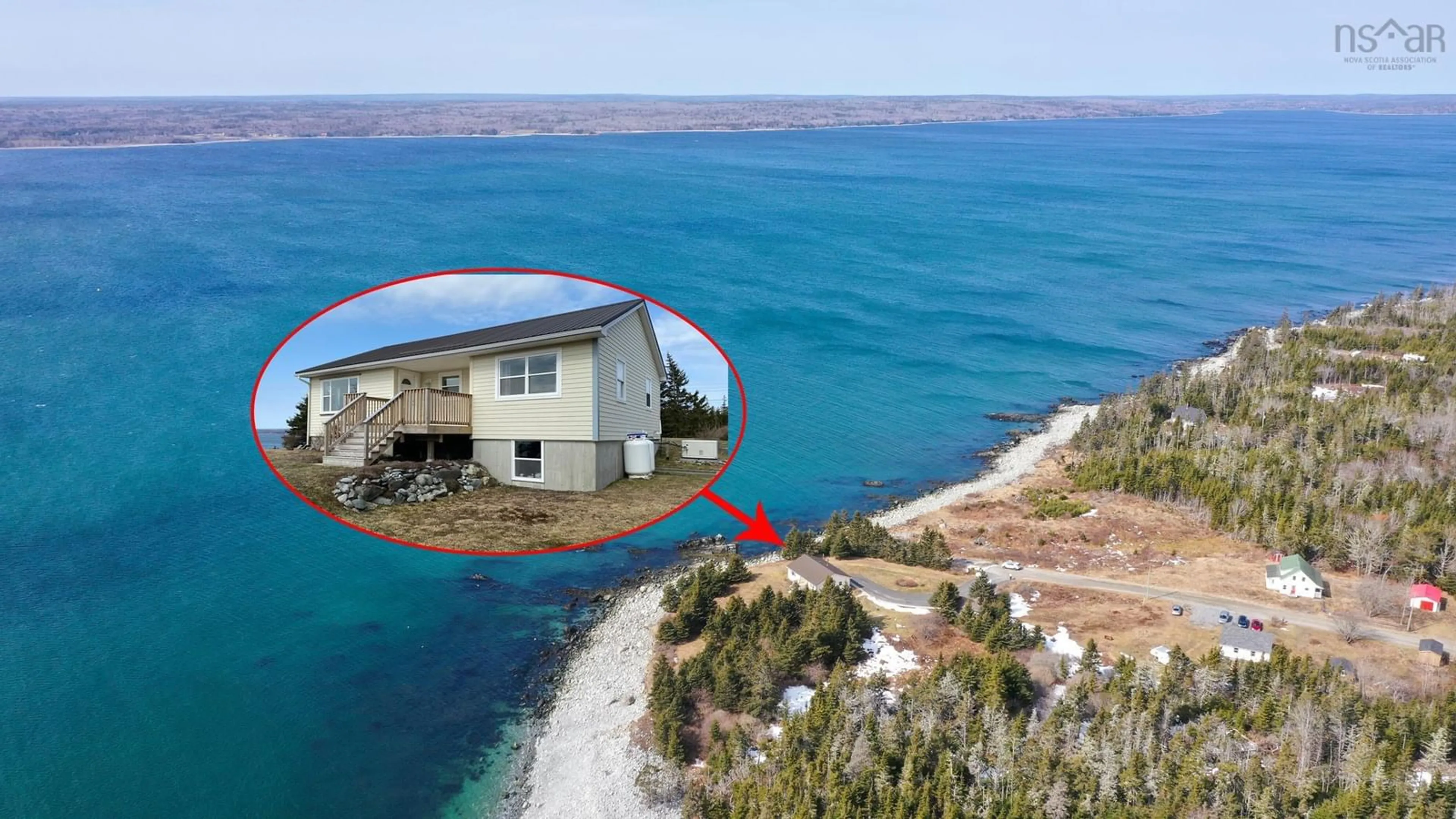 A pic from outside/outdoor area/front of a property/back of a property/a pic from drone, water/lake/river/ocean view for 29 Slipway Rd, West Green Harbour Nova Scotia B0T 1L0