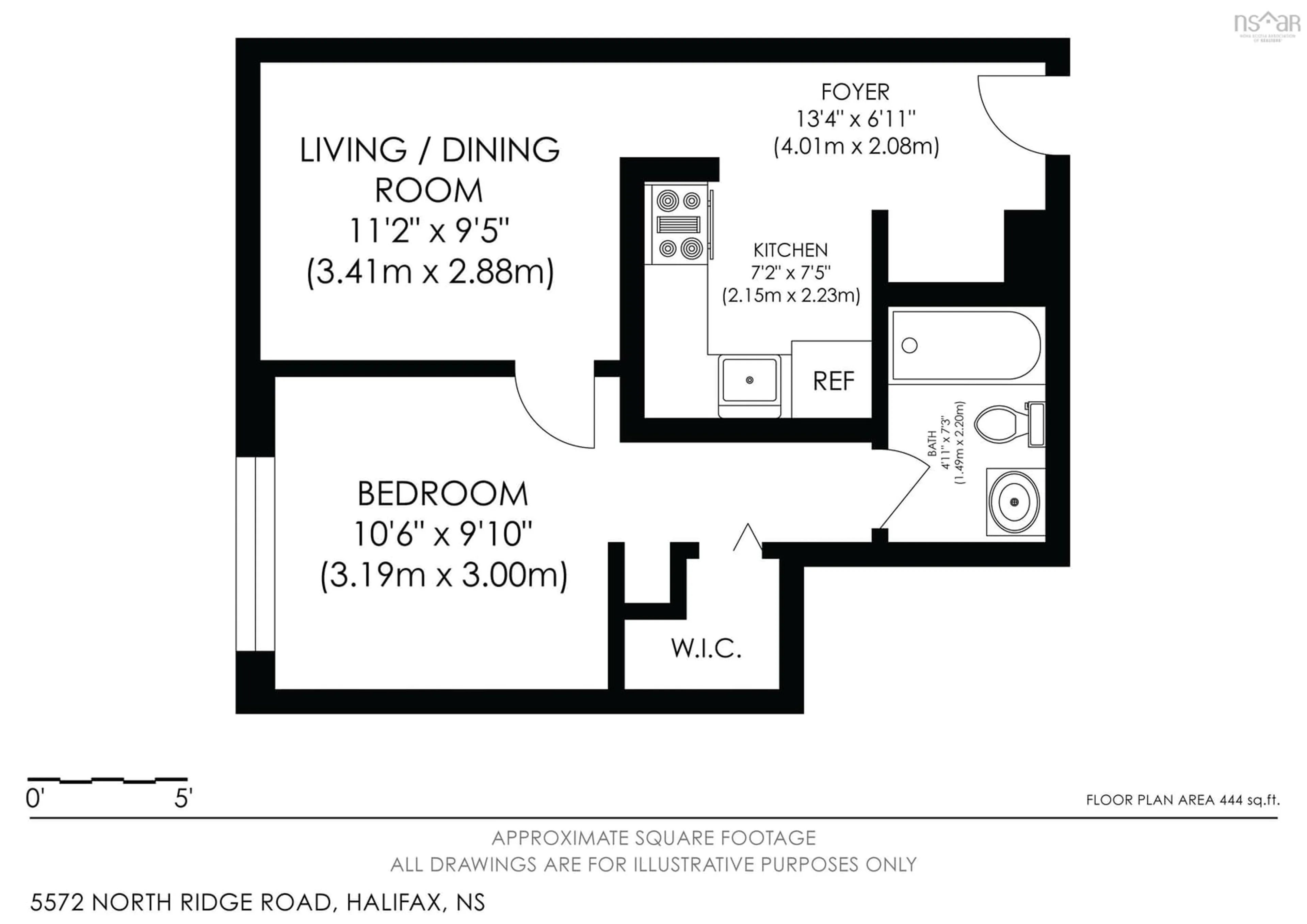 Floor plan for 5572 North Ridge Rd #1105, Halifax Nova Scotia B3K 5K2