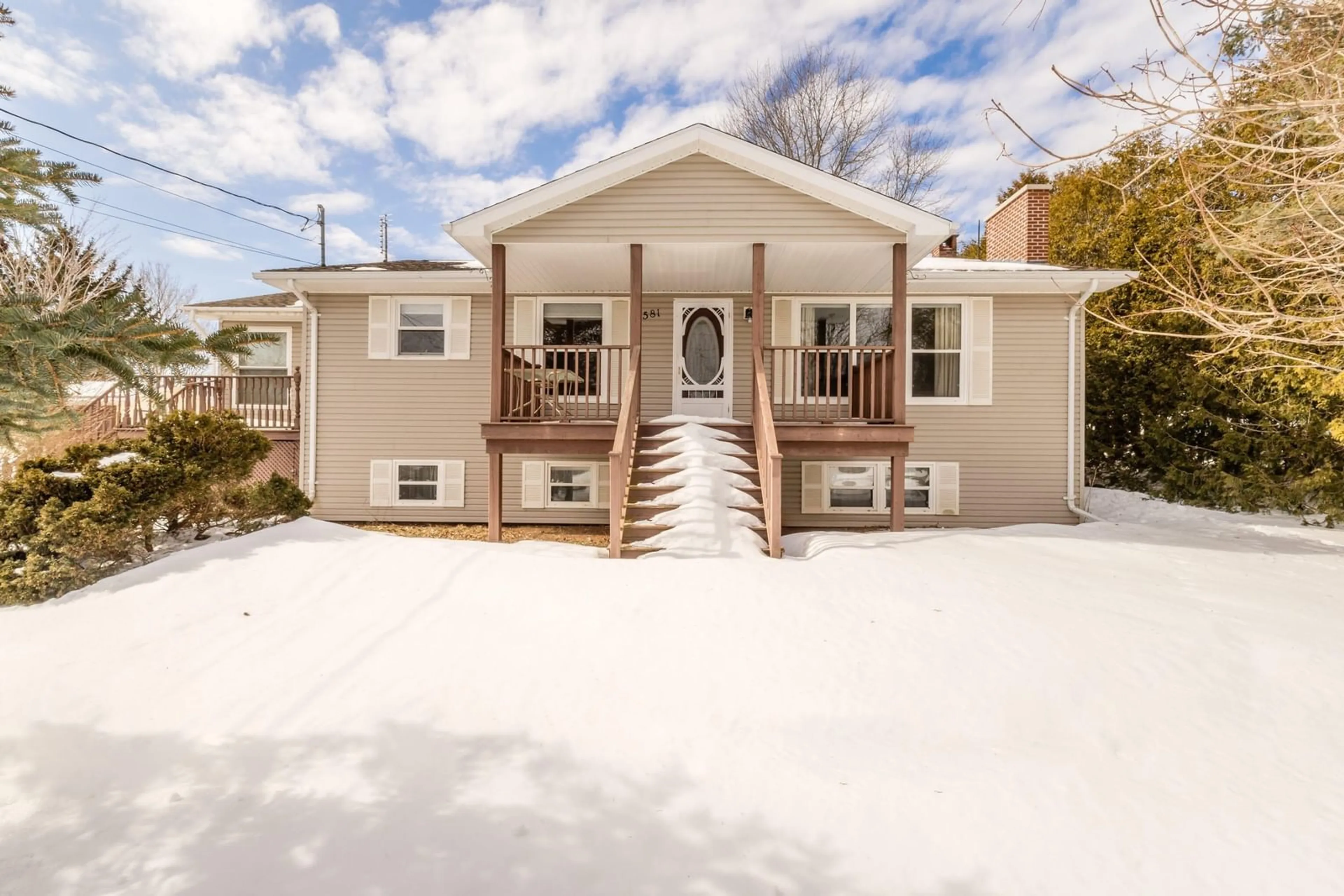 Home with vinyl exterior material, street for 581 Highway 360, Somerset Nova Scotia B0P 1E0