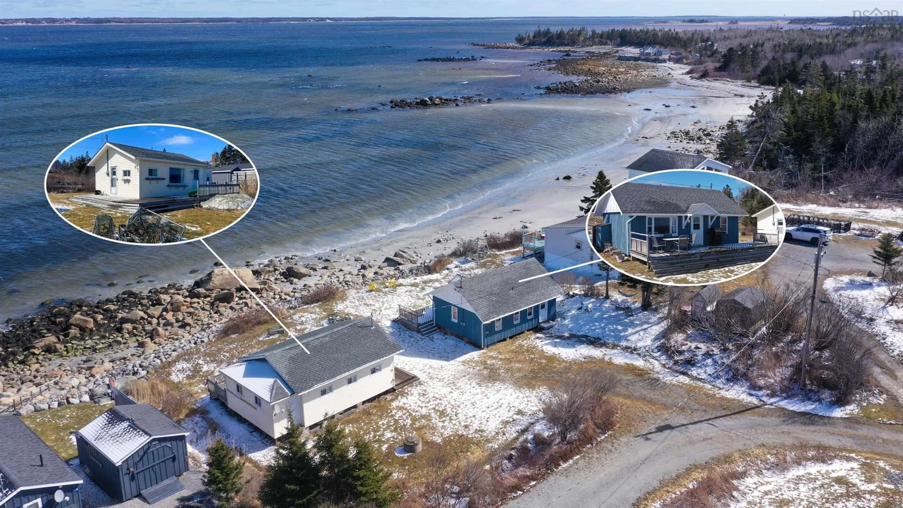 A pic from outside/outdoor area/front of a property/back of a property/a pic from drone, water/lake/river/ocean view for 47 & 48 Cabin Rd, Cape Sable Island Nova Scotia B0W 2E0