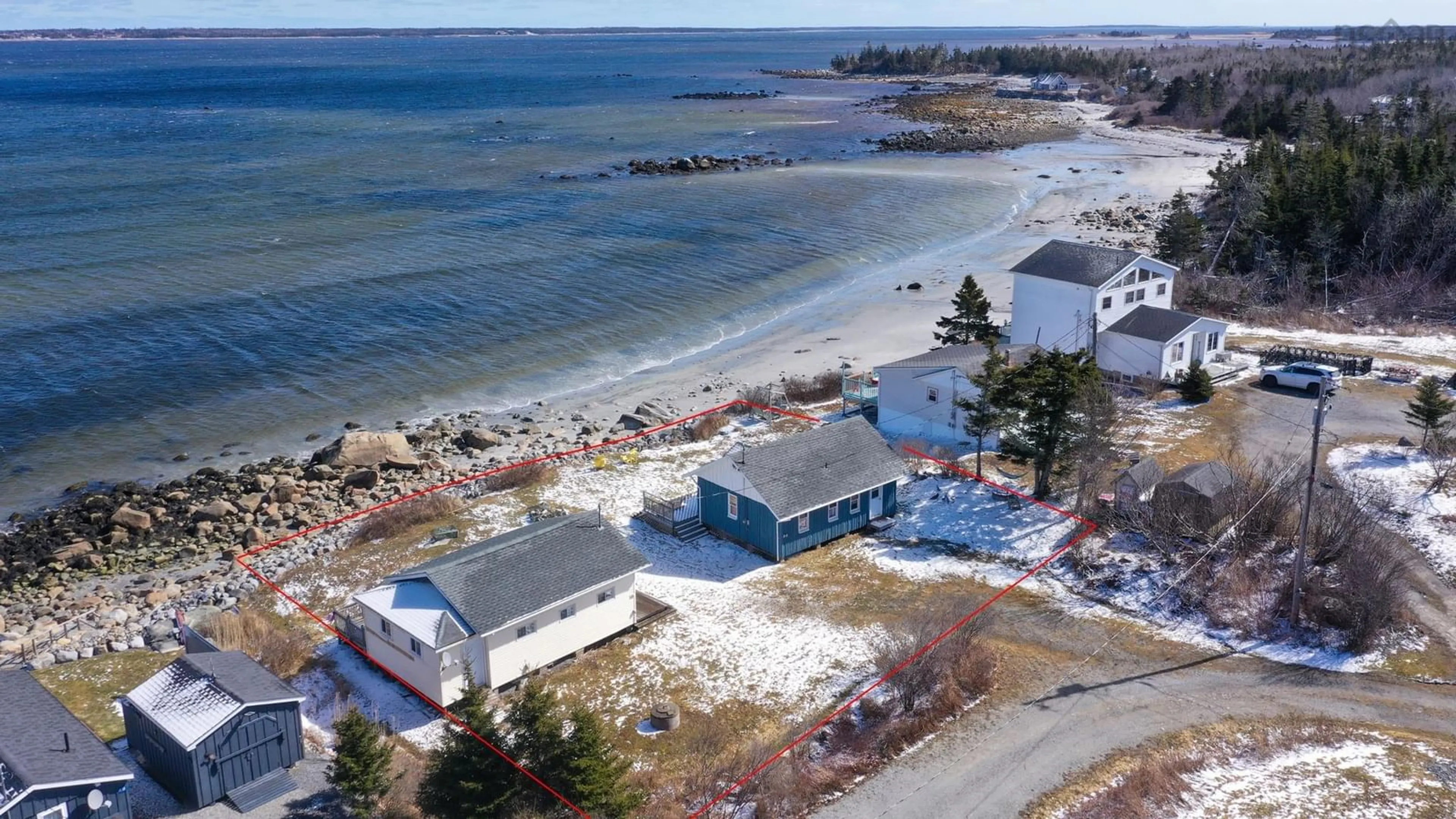 A pic from outside/outdoor area/front of a property/back of a property/a pic from drone, water/lake/river/ocean view for 47 & 48 Cabin Rd, Cape Sable Island Nova Scotia B0W 2E0