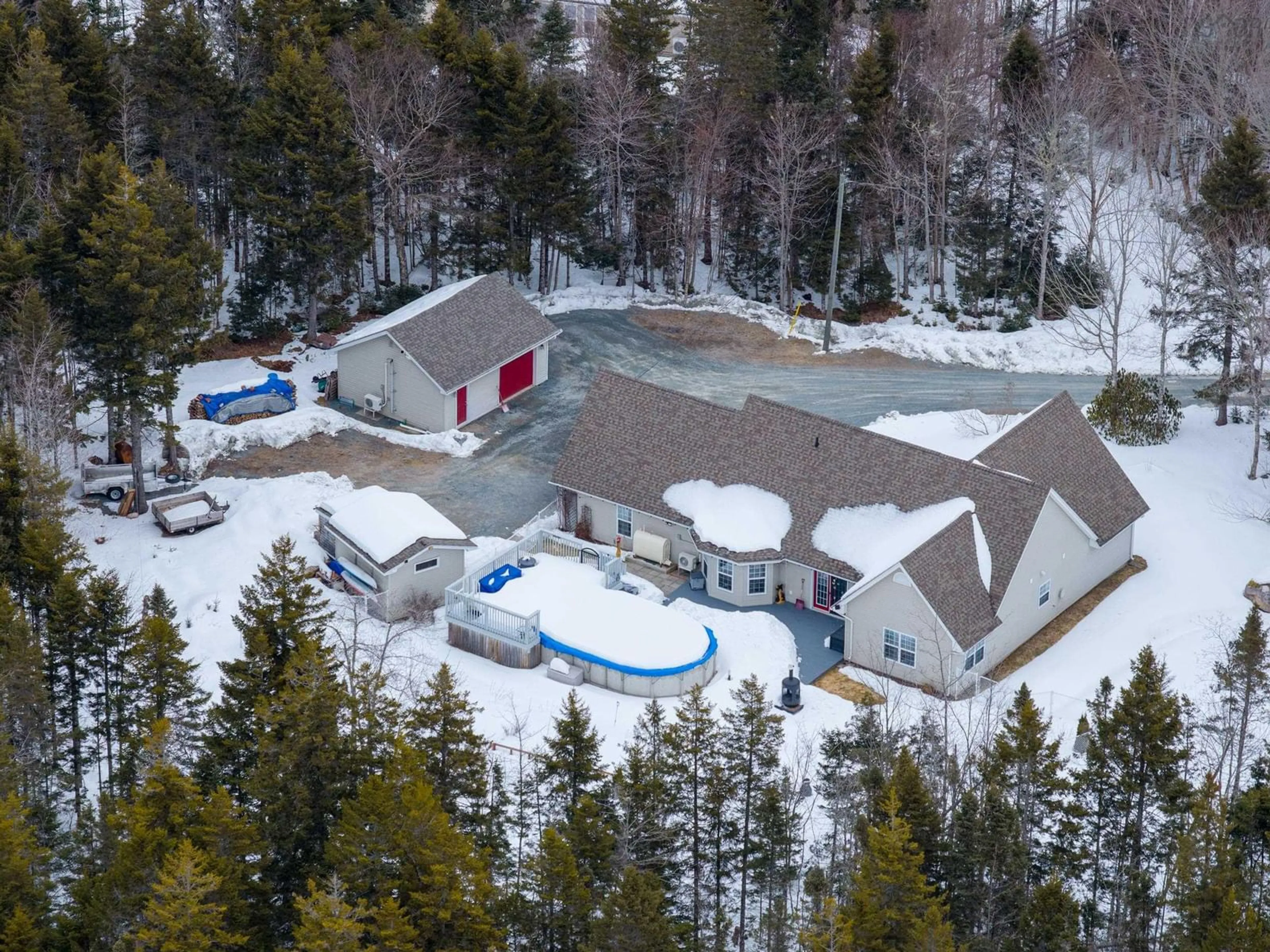 A pic from outside/outdoor area/front of a property/back of a property/a pic from drone, unknown for 278 Pleasant Dr, Gaetz Brook Nova Scotia B0J 1N0