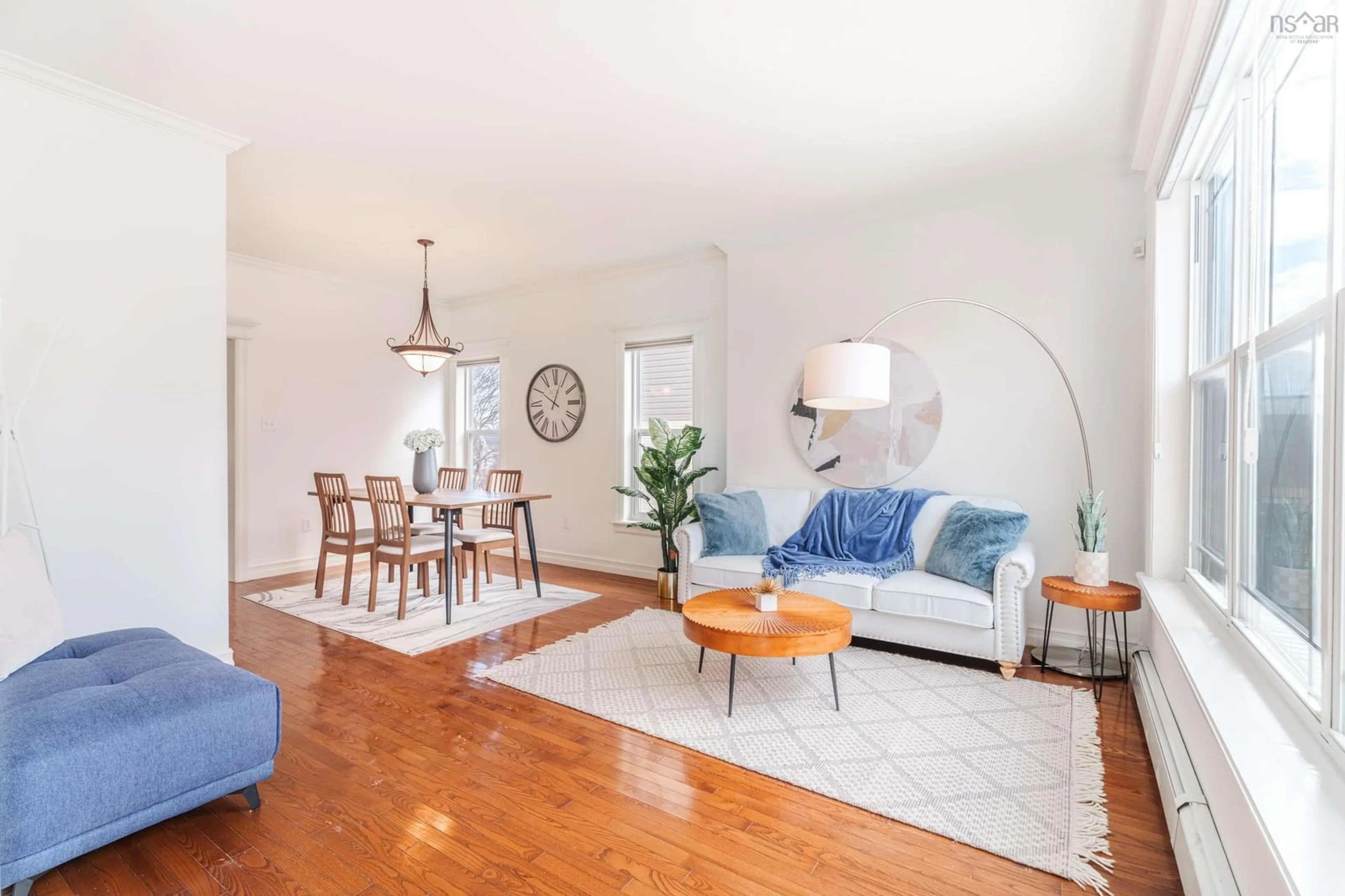 Living room with furniture, wood/laminate floor for 15 Kingsbury Way, Bedford Nova Scotia B4A 4M5