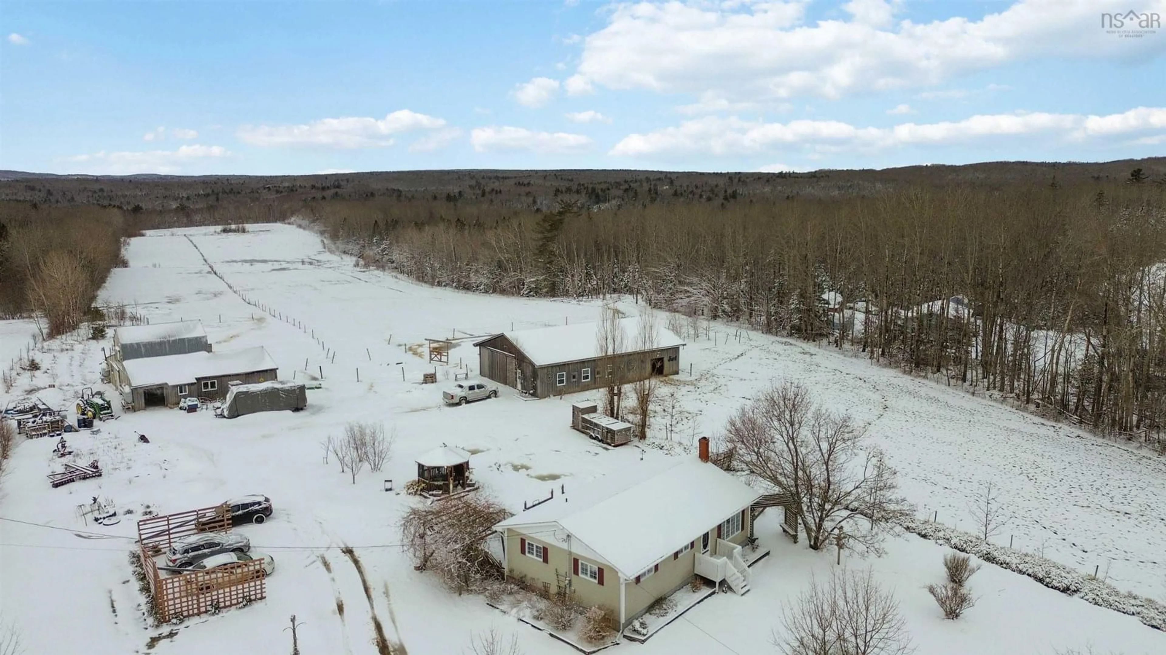 A pic from outside/outdoor area/front of a property/back of a property/a pic from drone, unknown for 251 Ben Jackson Rd, Hants Border Nova Scotia B0P 1P0
