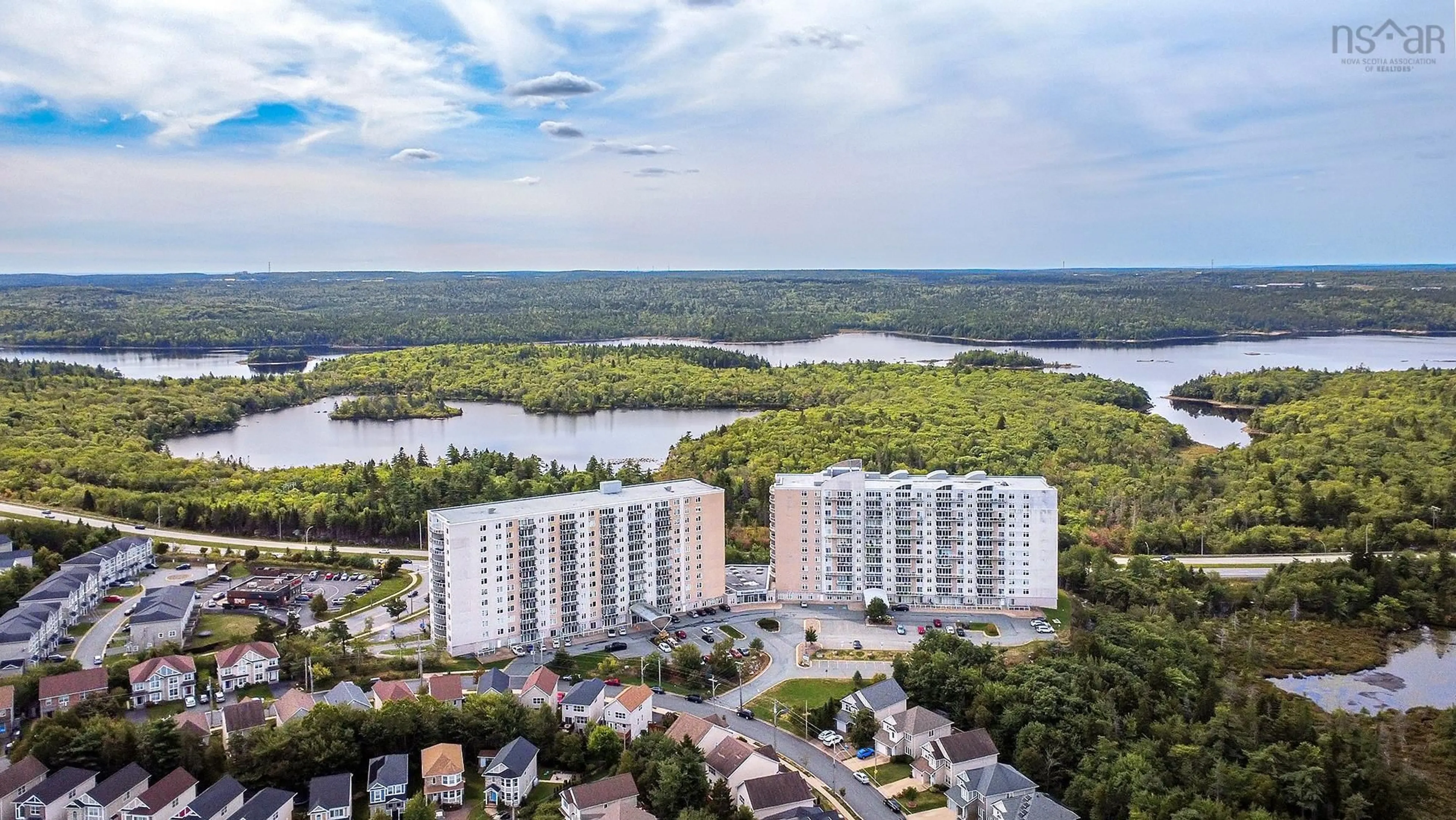 A pic from outside/outdoor area/front of a property/back of a property/a pic from drone, water/lake/river/ocean view for 60 Walter Havill Dr #910, Halifax Nova Scotia B3N 0A9