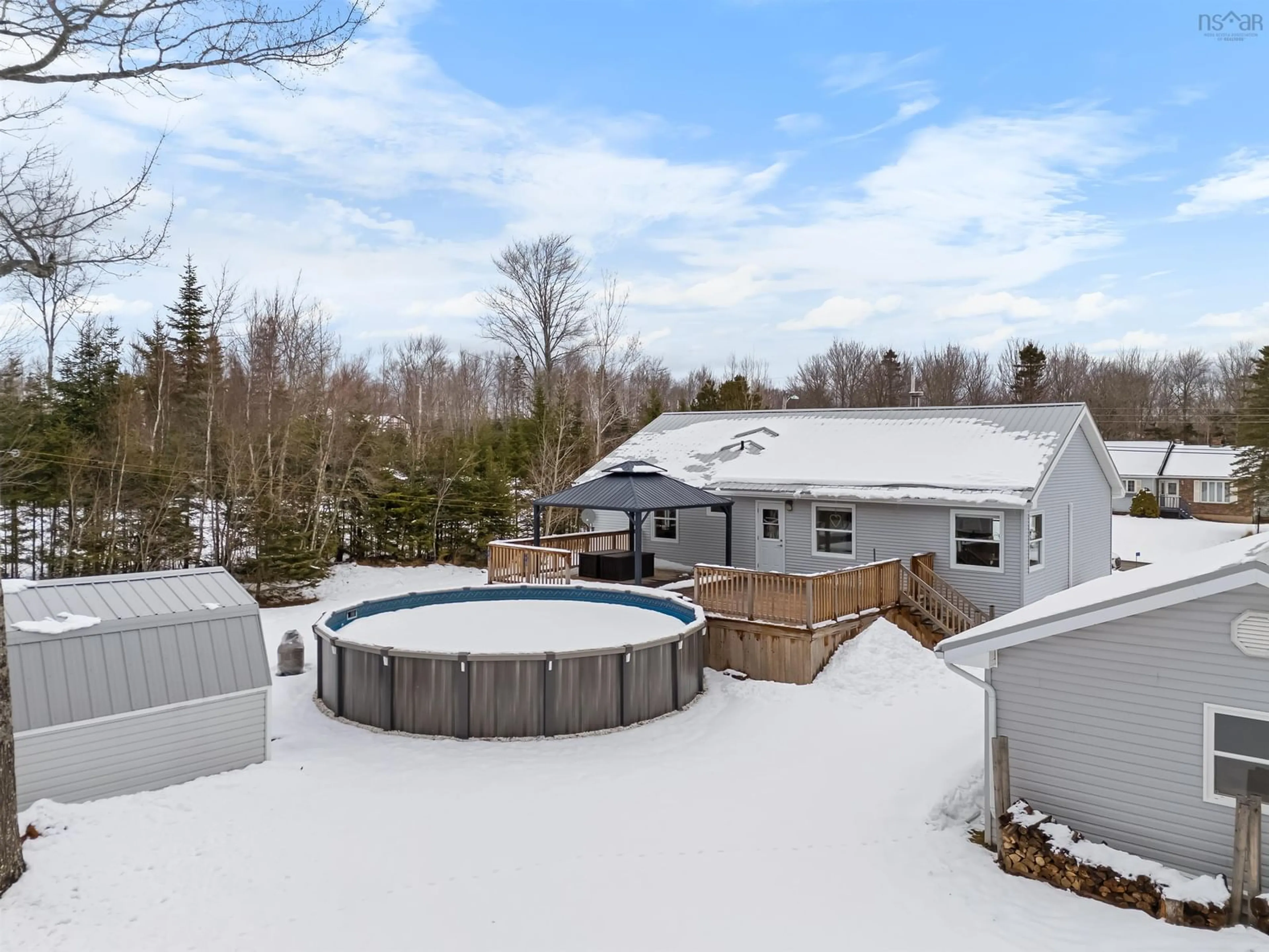 A pic from outside/outdoor area/front of a property/back of a property/a pic from drone, water/lake/river/ocean view for 149 Coldstream Dr, Valley Nova Scotia B6L 3G3