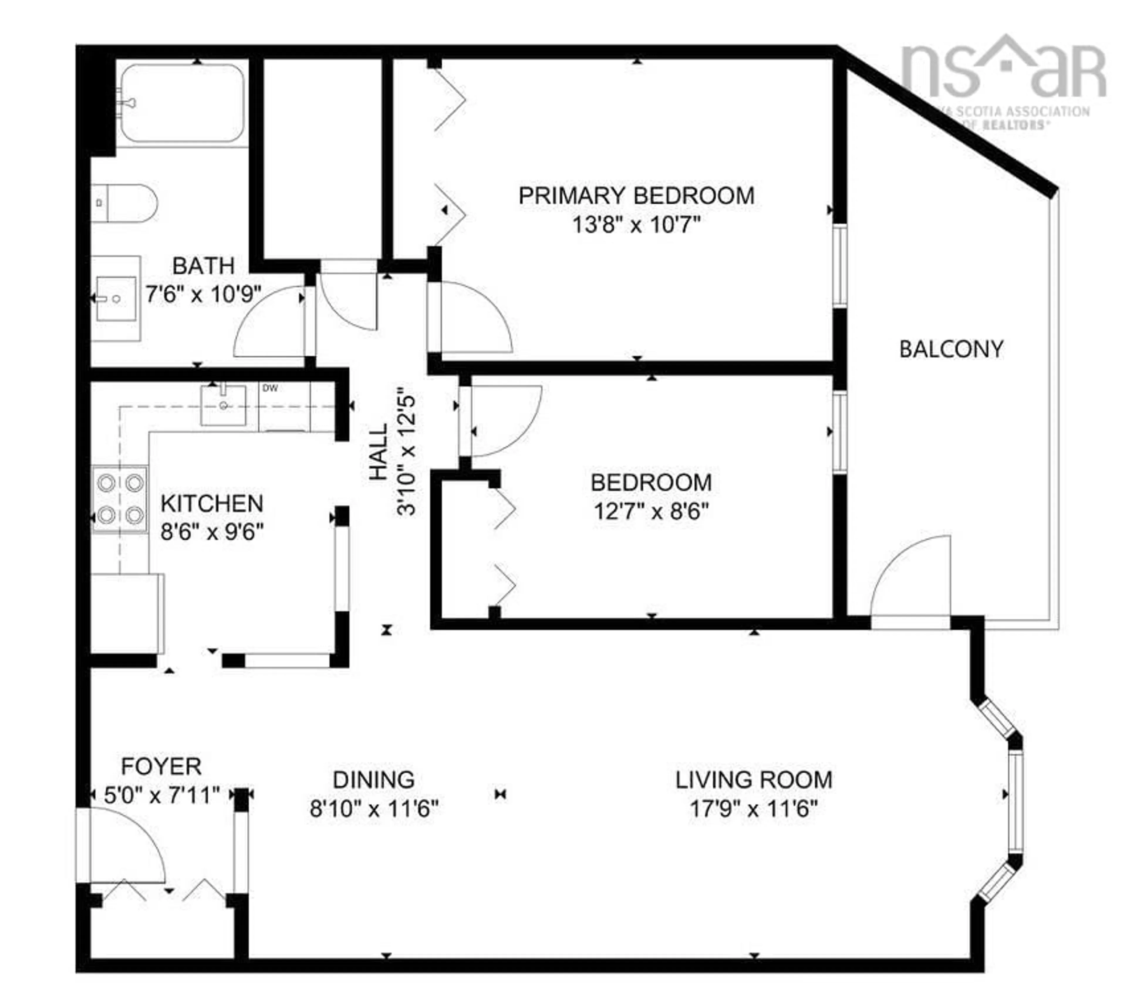 Floor plan for 93 Kearney Lake Rd #303, Clayton Park Nova Scotia B3M 4E7