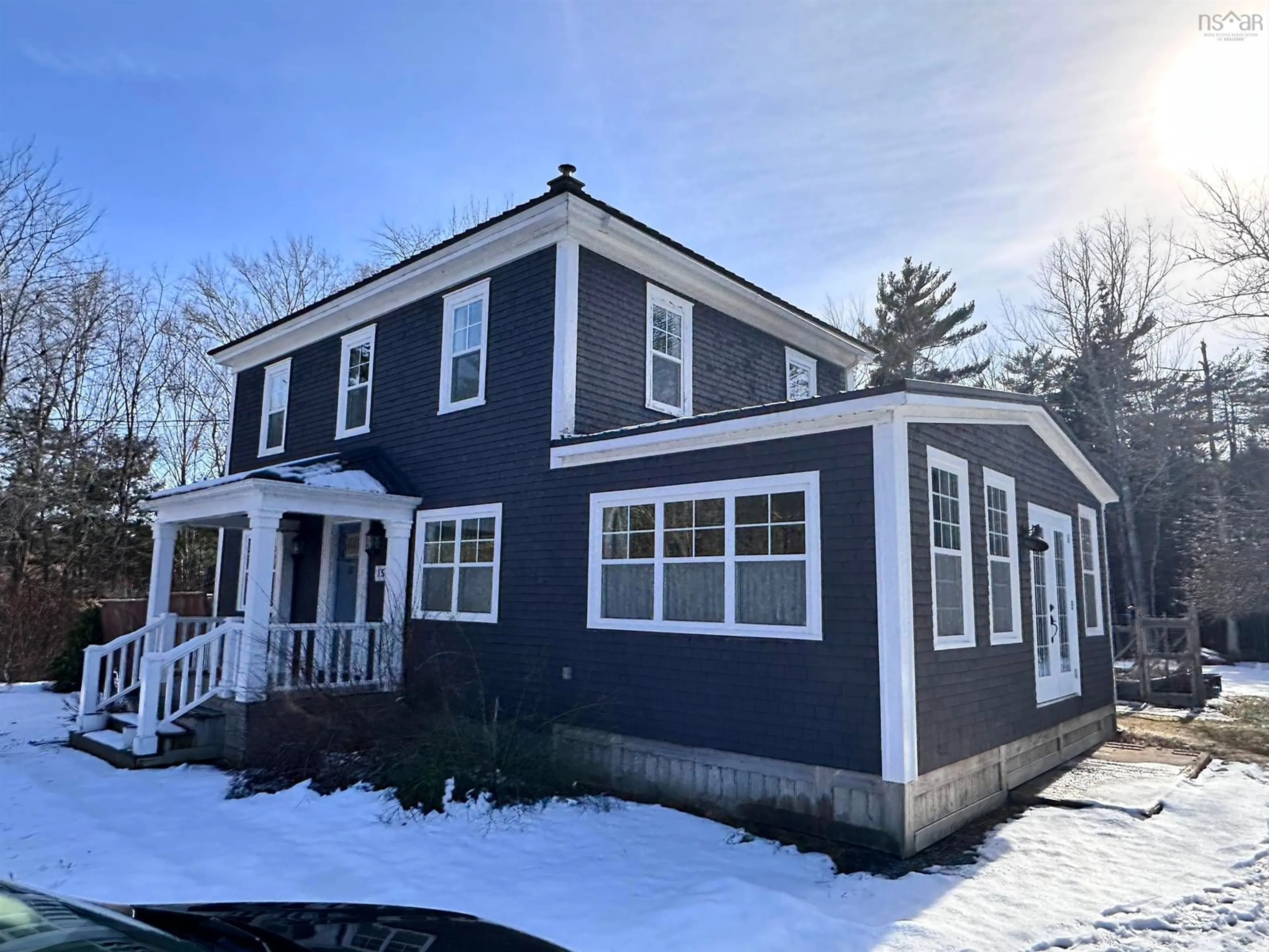 Home with vinyl exterior material, street for 151 Medway River Rd, Mill Village Nova Scotia B0J 2H0