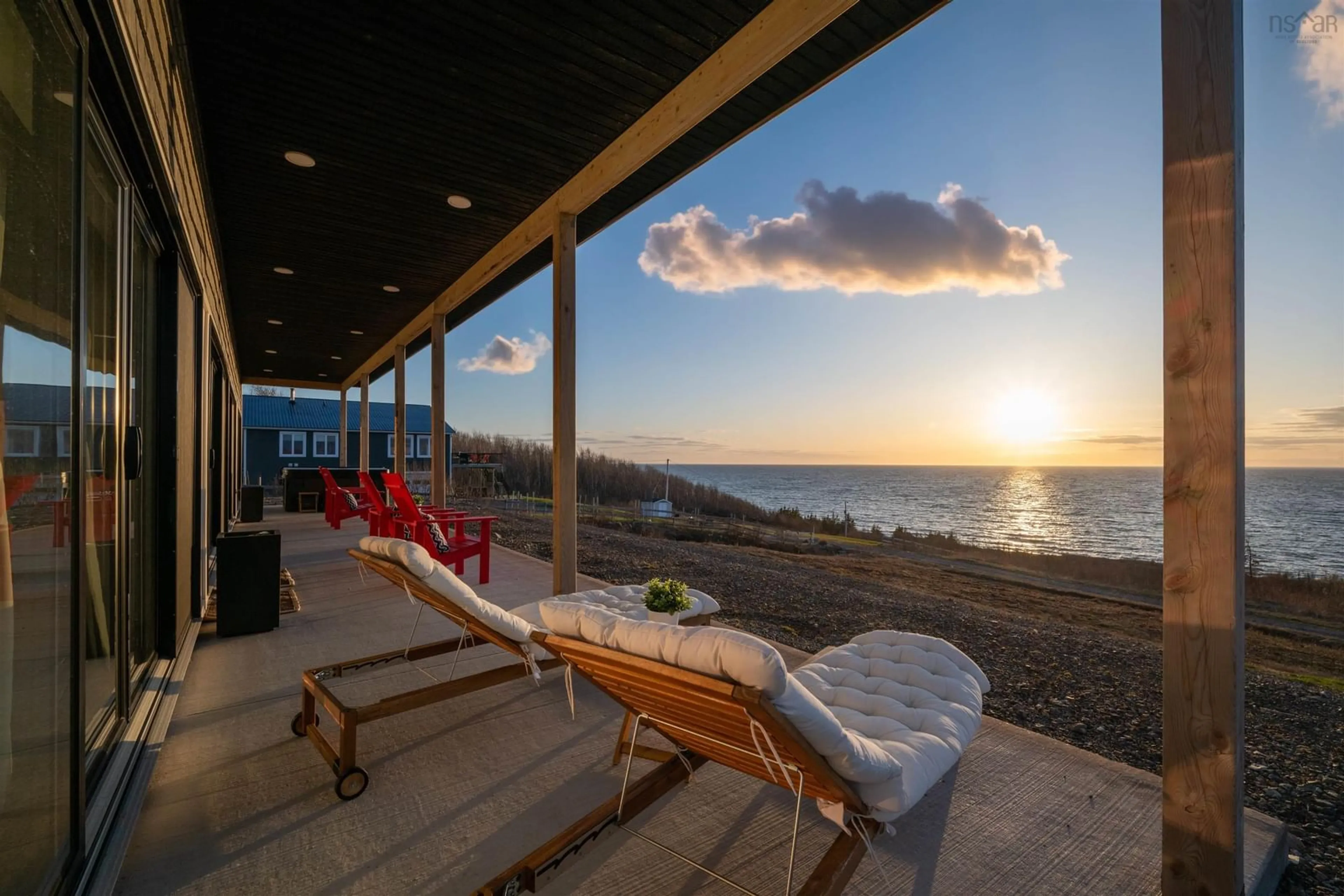 Patio, water/lake/river/ocean view for 55 Northumberland Lane, Georgeville Nova Scotia B2G 2L1