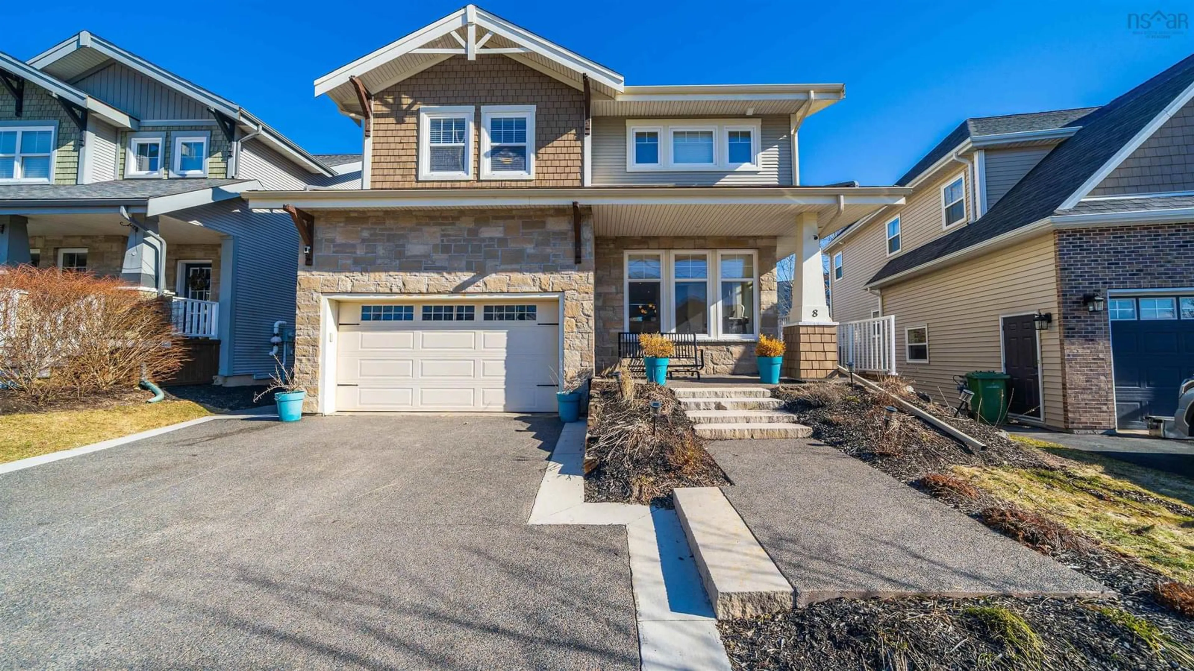 Home with vinyl exterior material, street for 8 Hollyhock Way, West Bedford Nova Scotia B4B 0H6